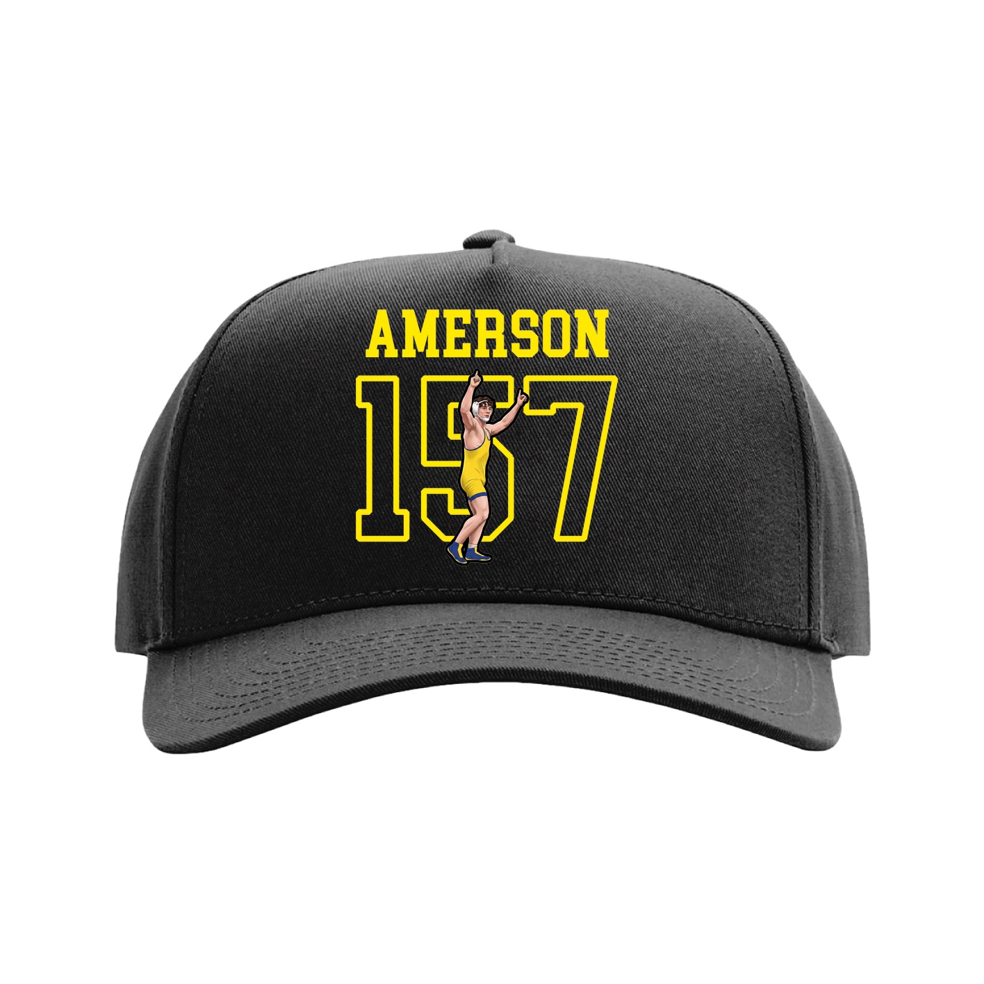 Full Fabric Five-Panel Champ Cap — Shirsey in Black