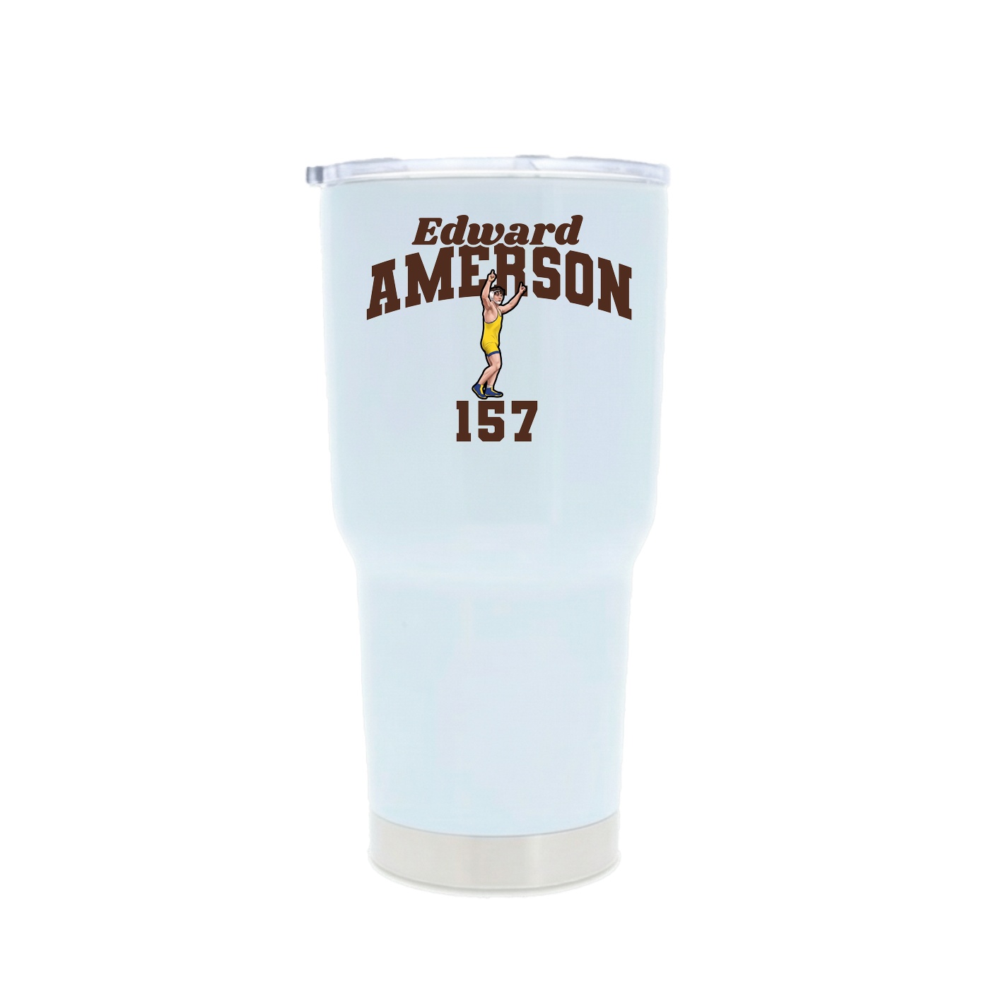 30oz Stainless Steel Tumbler — Signature Arch in White