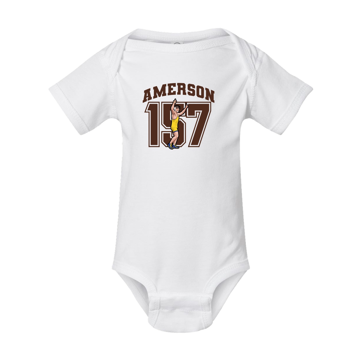 Baby Onesie — Number in White