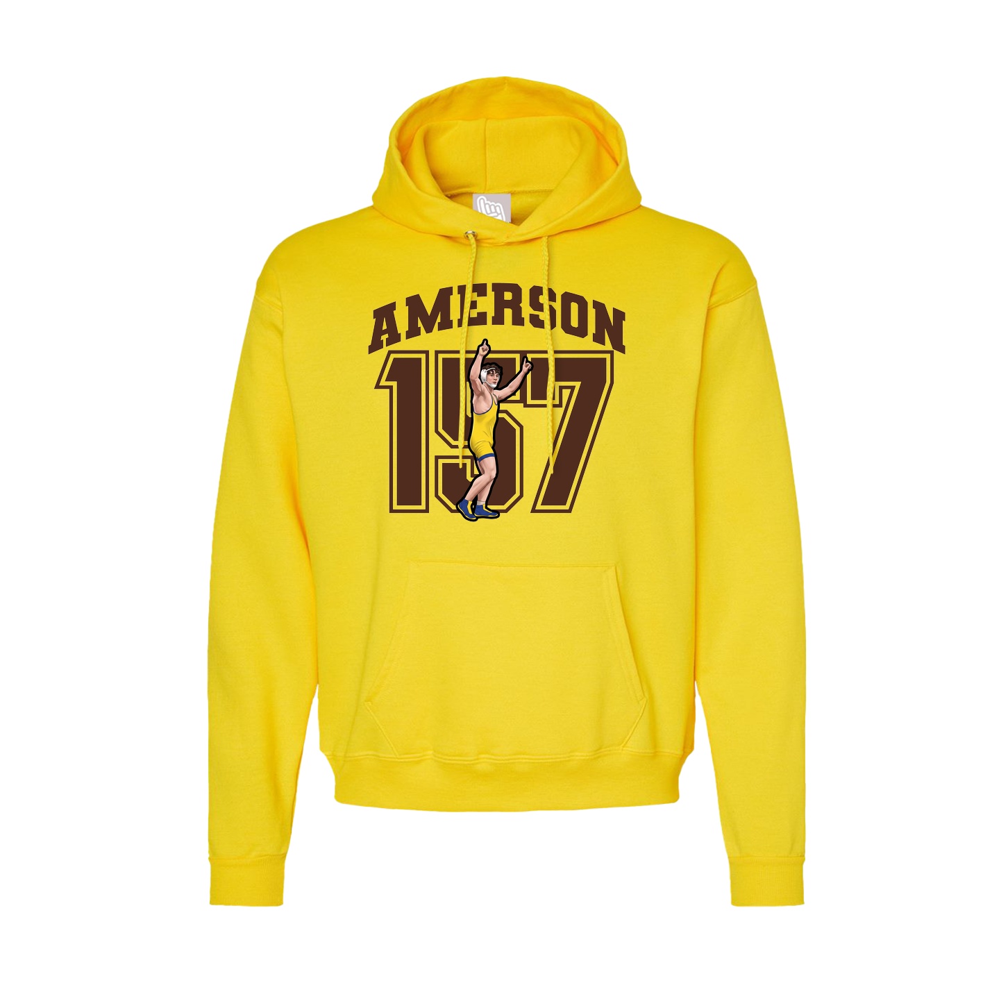 Hoodie — Number in Yellow