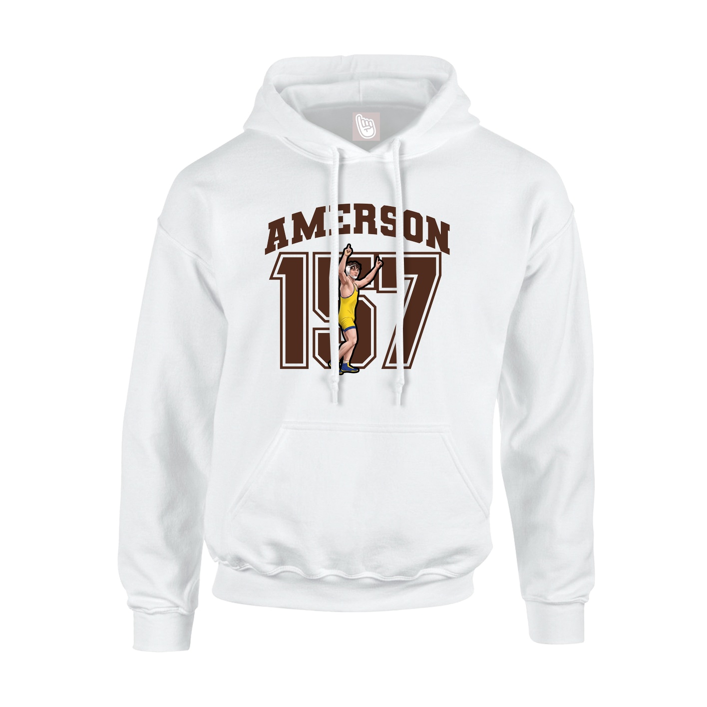 Youth Hoodie — Number in White