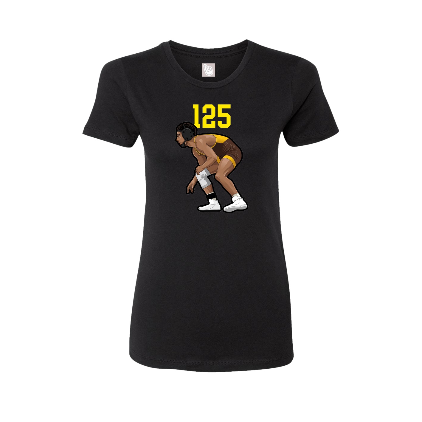 Fitted Women's Tee — Number Top in Black