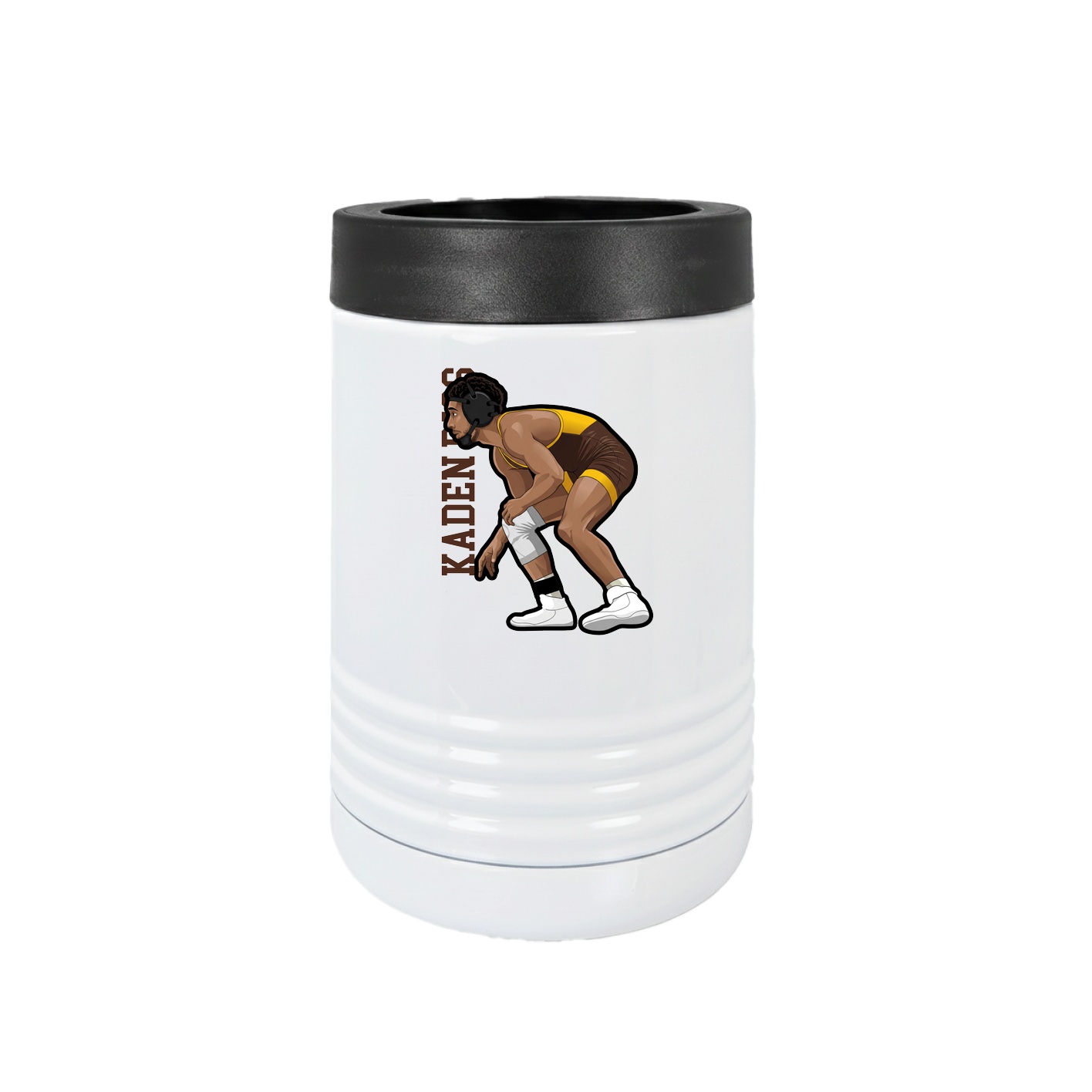 Beverage Holder — Name Vertical in White