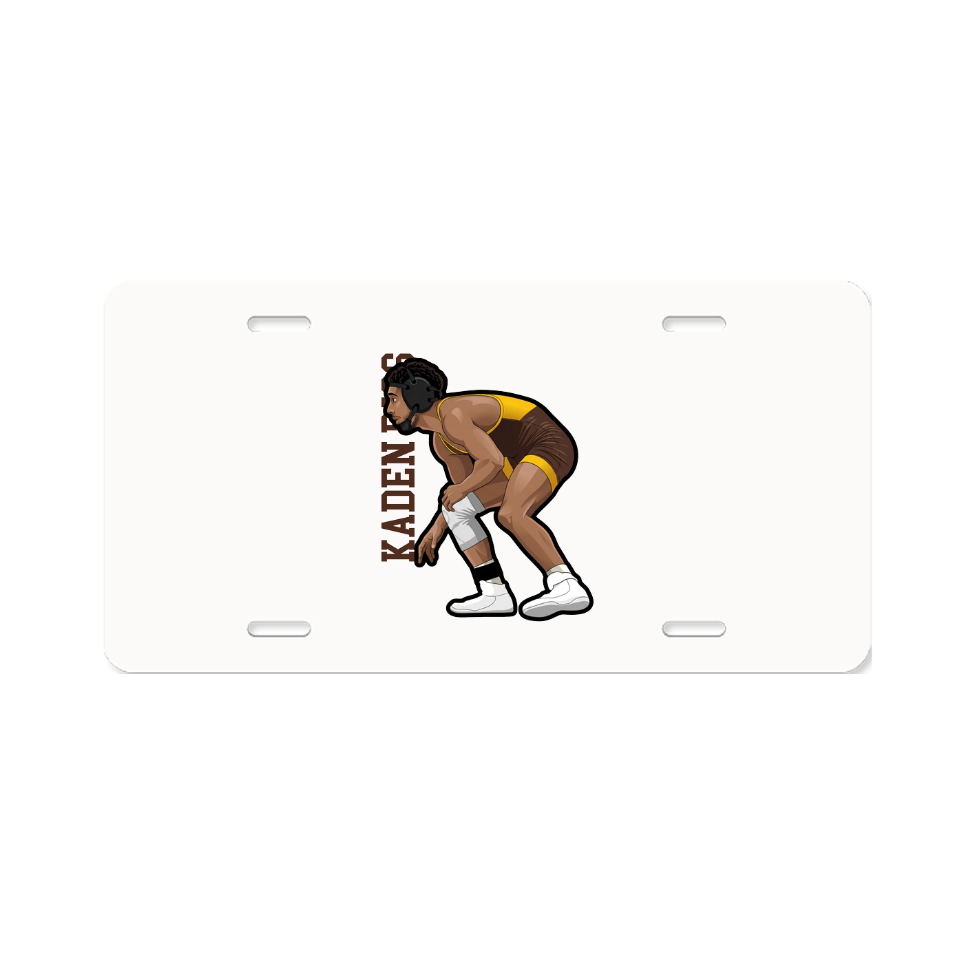 License Plate — Name Vertical in Classic