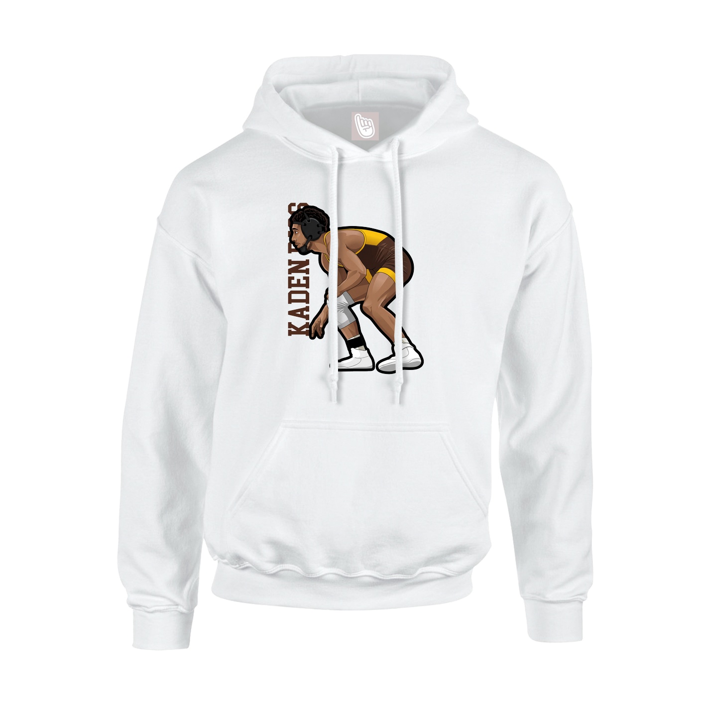 Youth Hoodie — Name Vertical in White