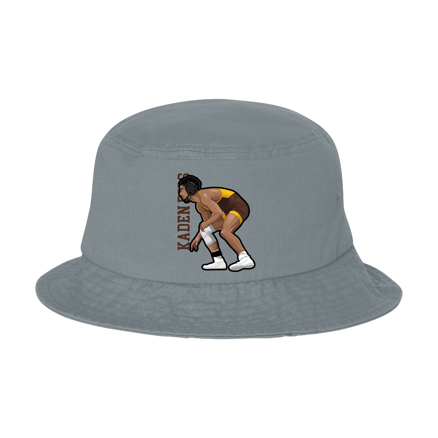 Bucket Cap — Name Vertical in Grey