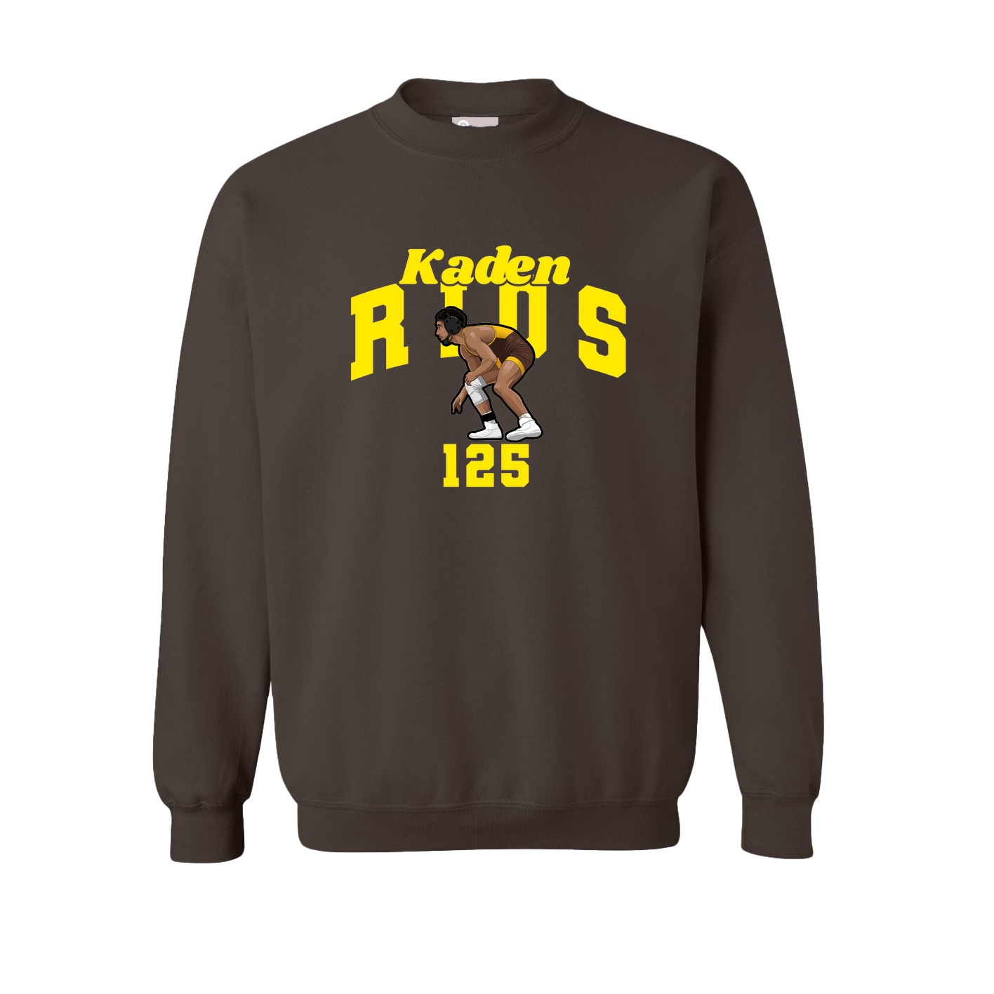 Fleece Crew — Signature Arch in Brown