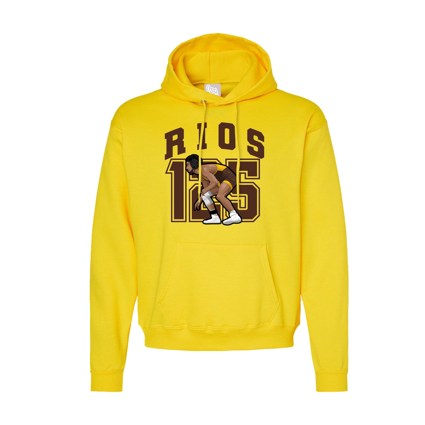 Hoodie — Number in Yellow