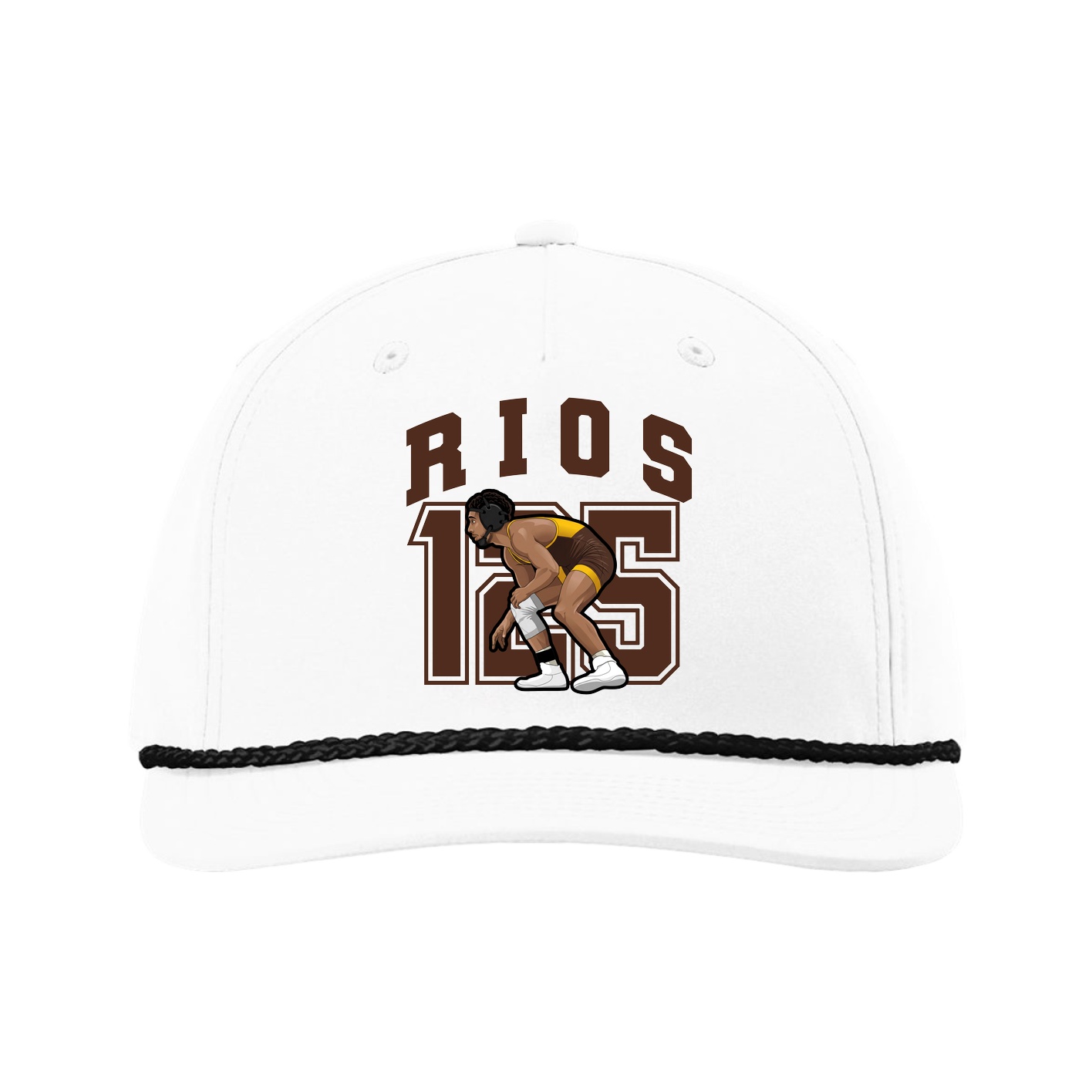 Five-Panel Classic Rope Cap — Number in White