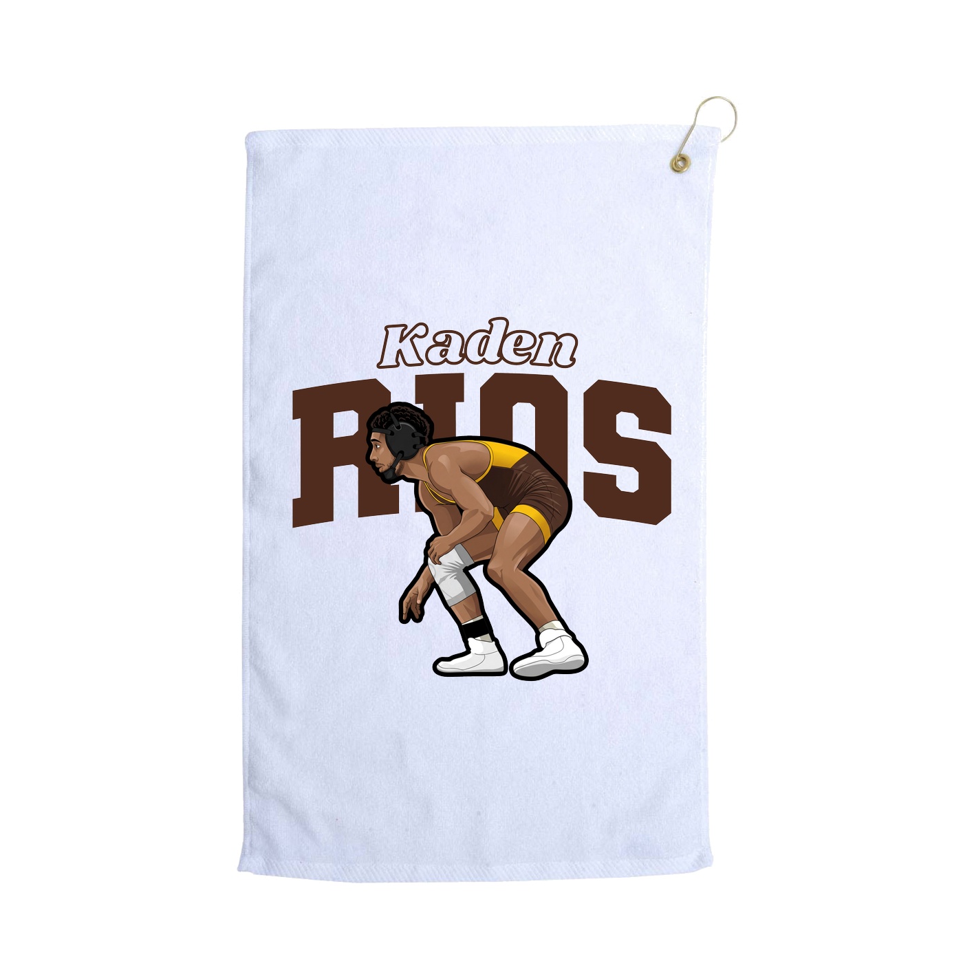 Golf Towel — Name Arch in White