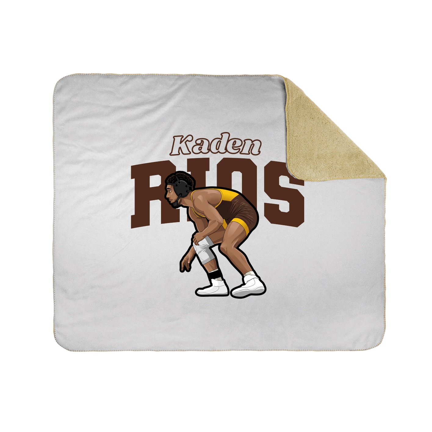 Throw Blanket — Name Arch in White