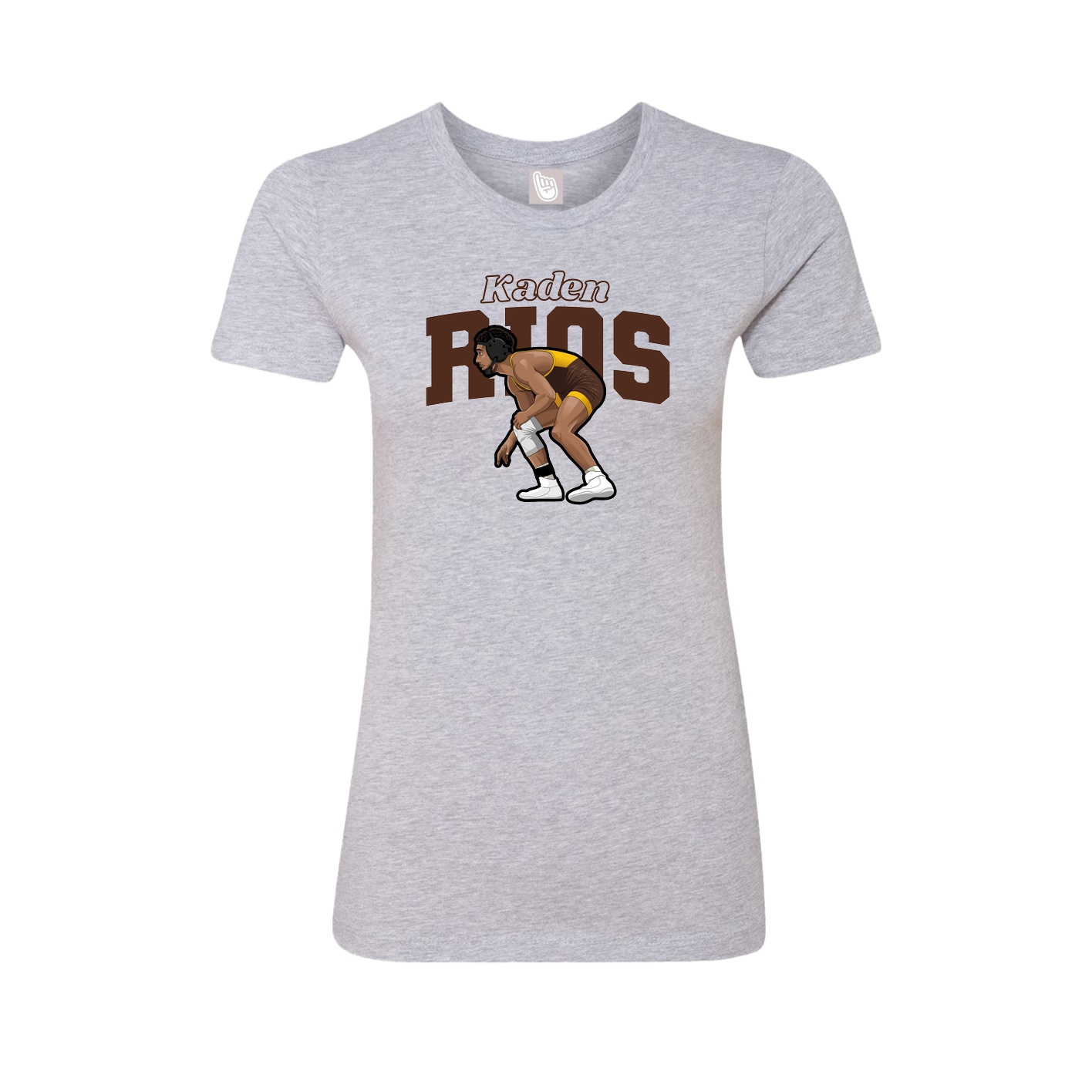Fitted Women's Tee — Name Arch in Grey