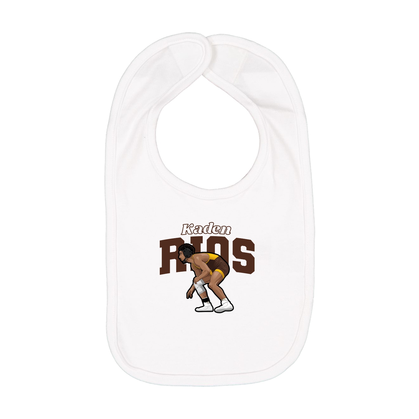 Infant Bib — Name Arch in White