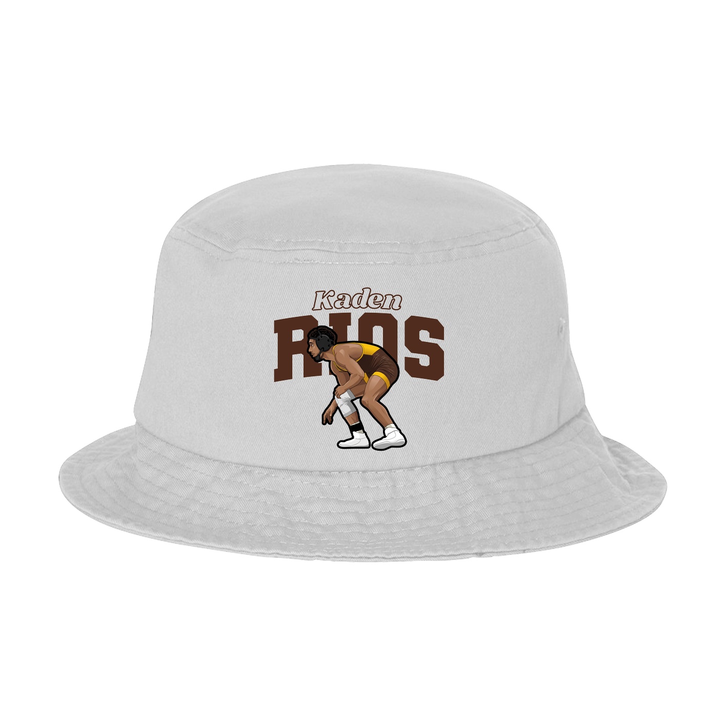 Bucket Cap — Name Arch in White