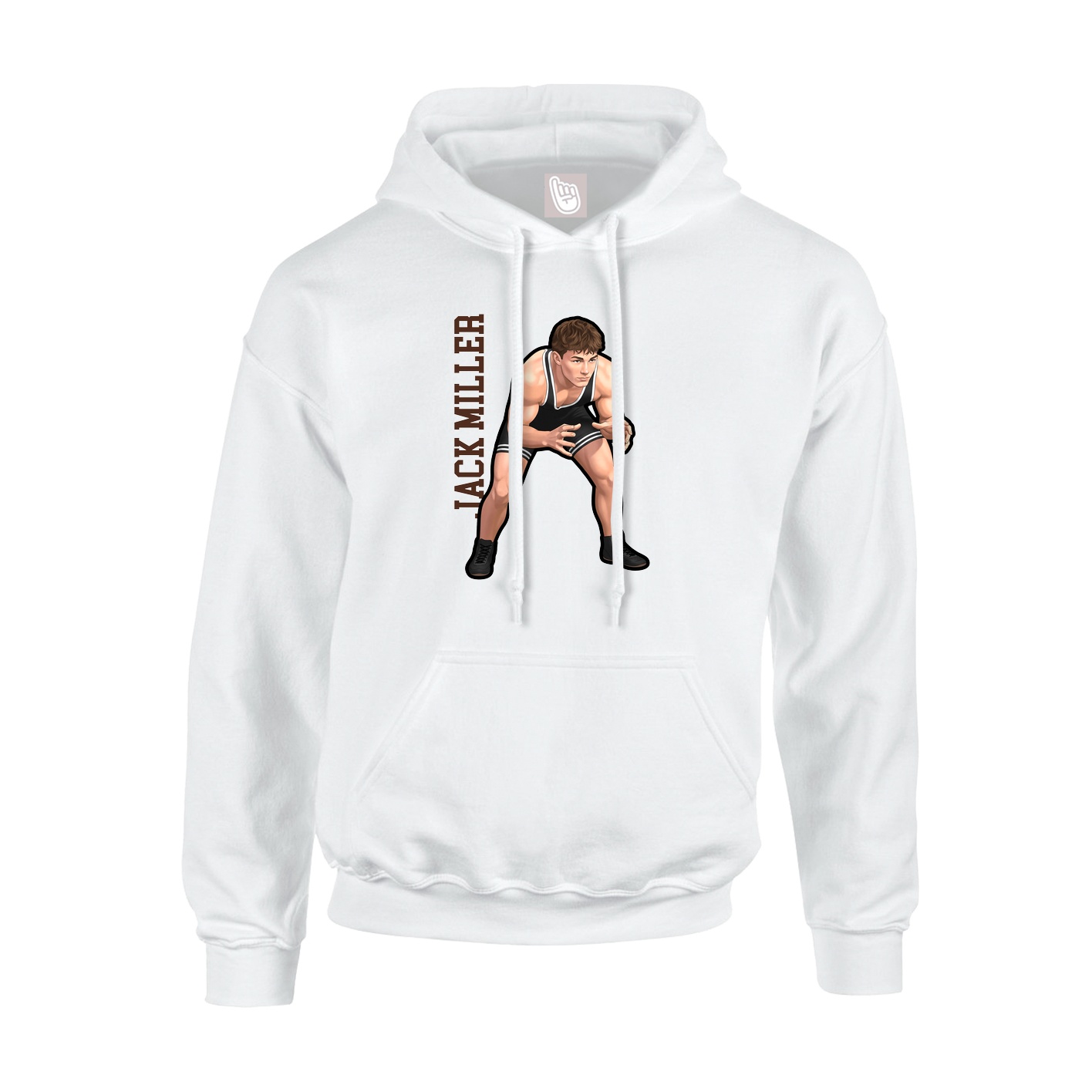 Hoodie — Name Vertical in White