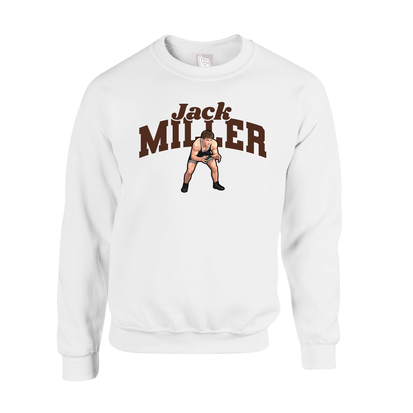 Fleece Crew — Signature Arch in White
