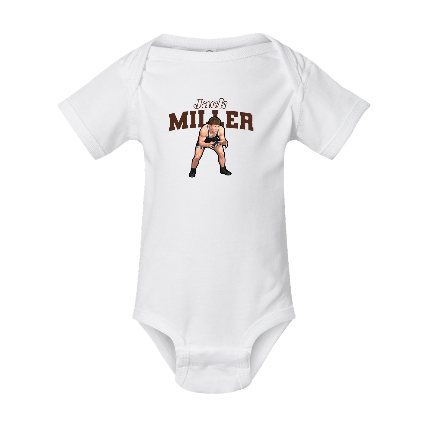 Baby Onesie — Name Arch in White