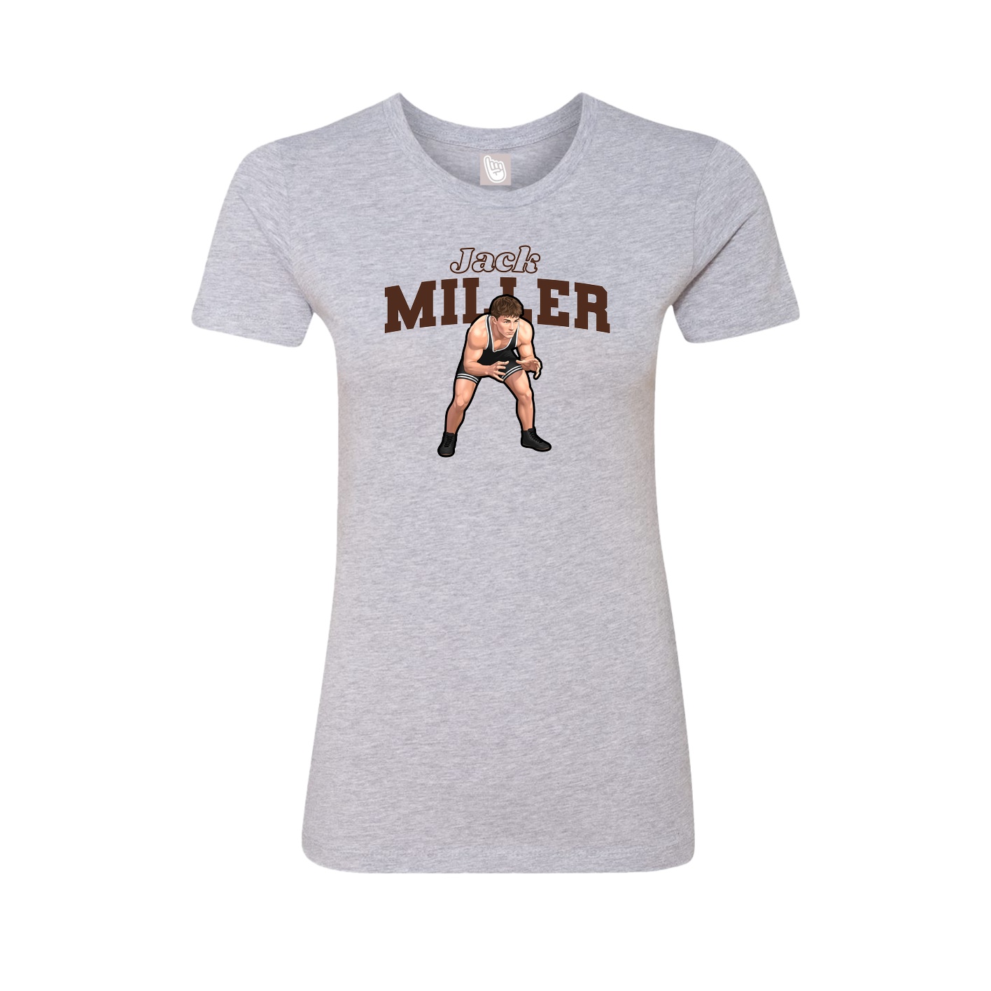 Fitted Women's Tee — Name Arch in Grey