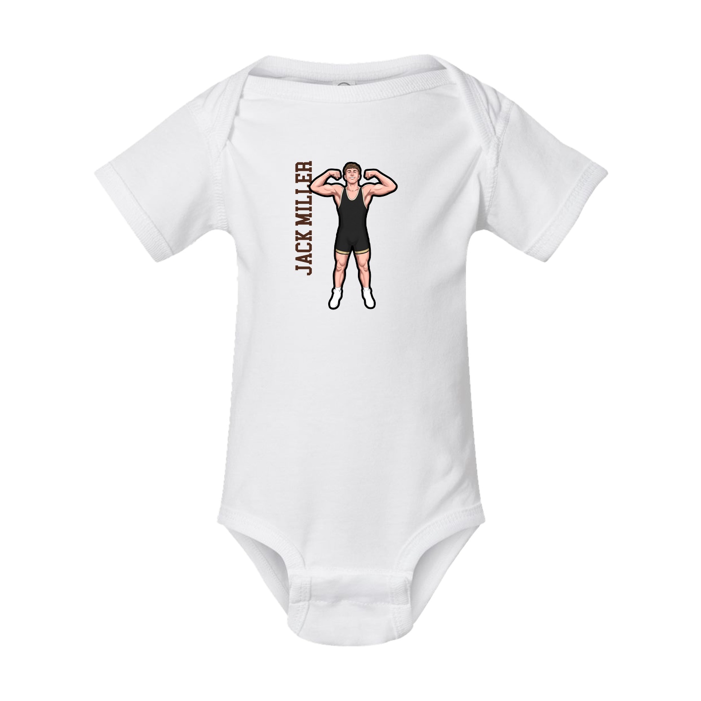 Baby Onesie — Name Vertical in White