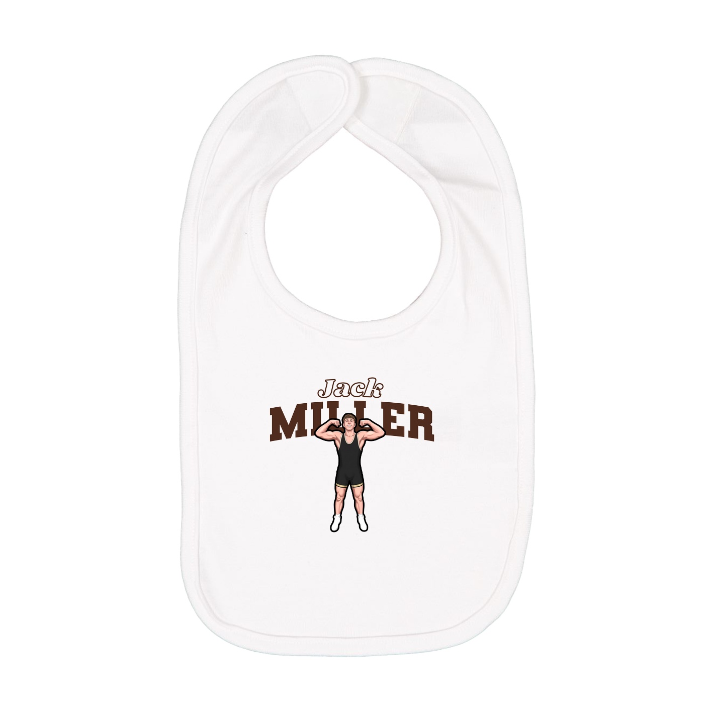 Infant Bib — Name Arch in White
