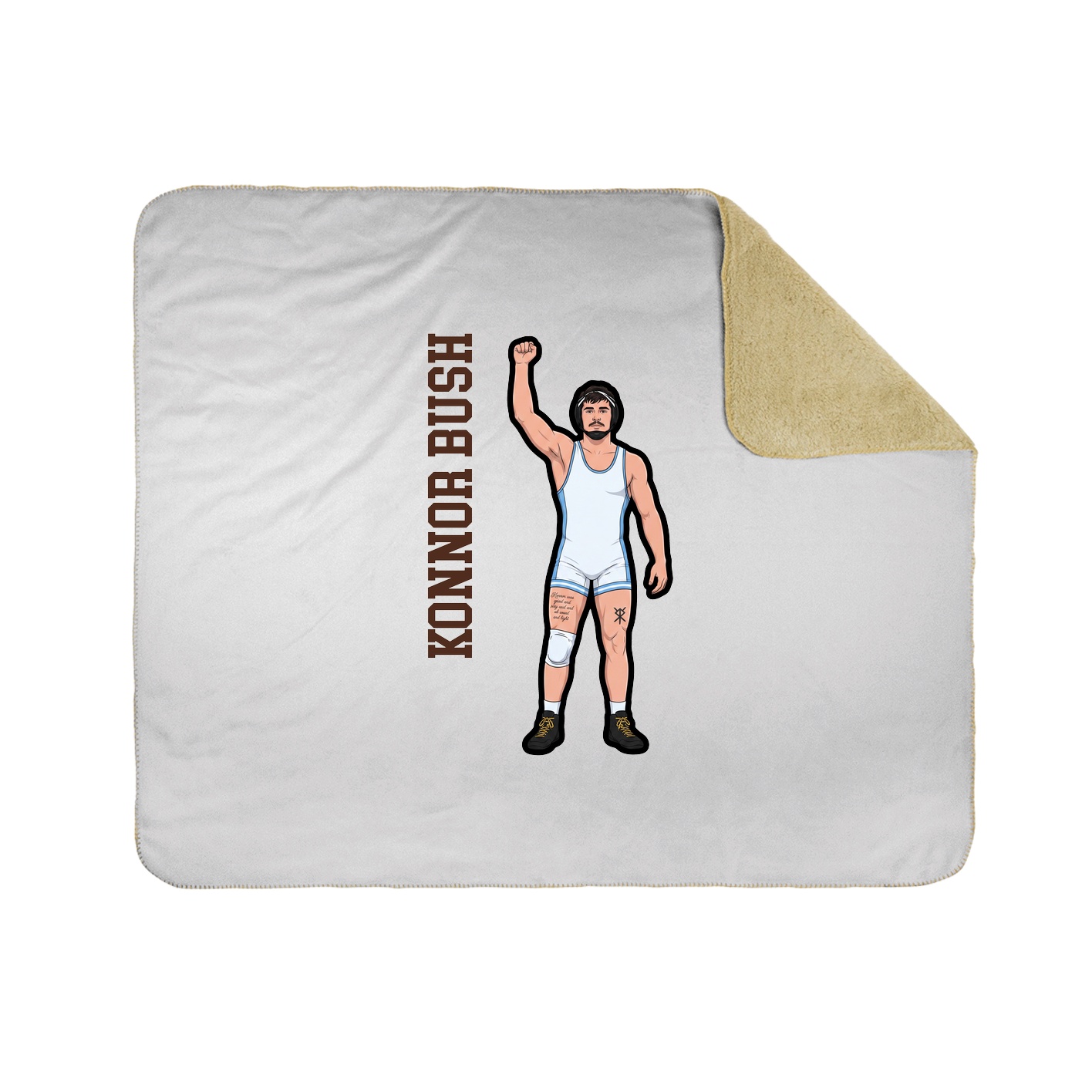 Throw Blanket — Name Vertical in White