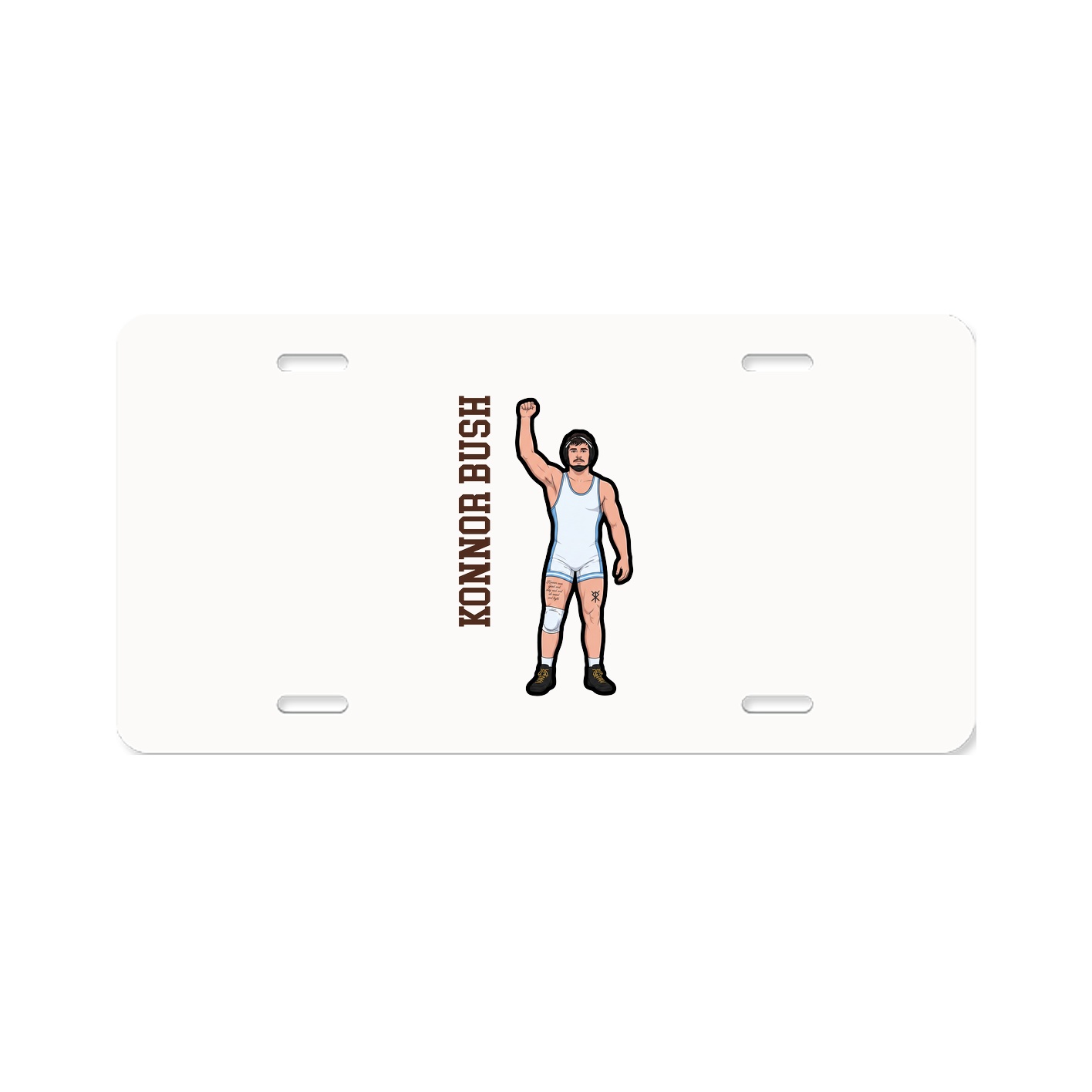 License Plate — Name Vertical in Classic