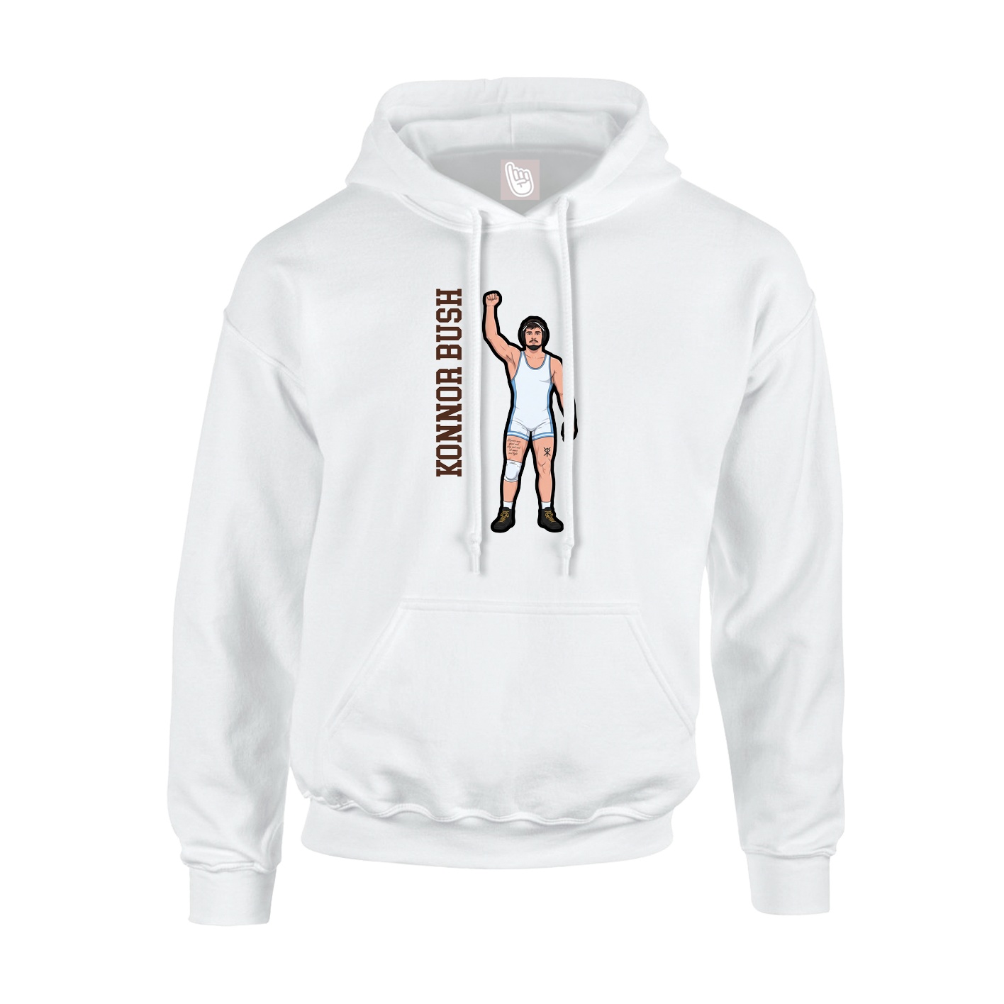 Youth Hoodie — Name Vertical in White