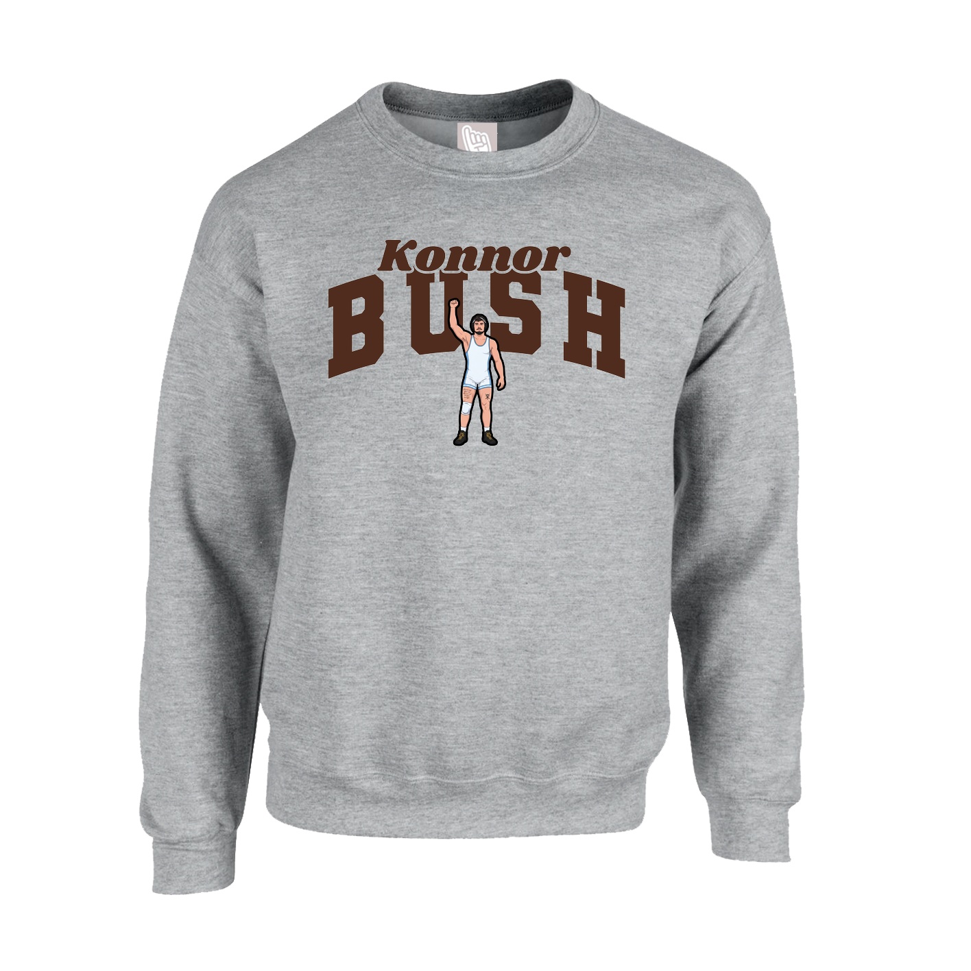 Fleece Crew — Signature Arch in Grey