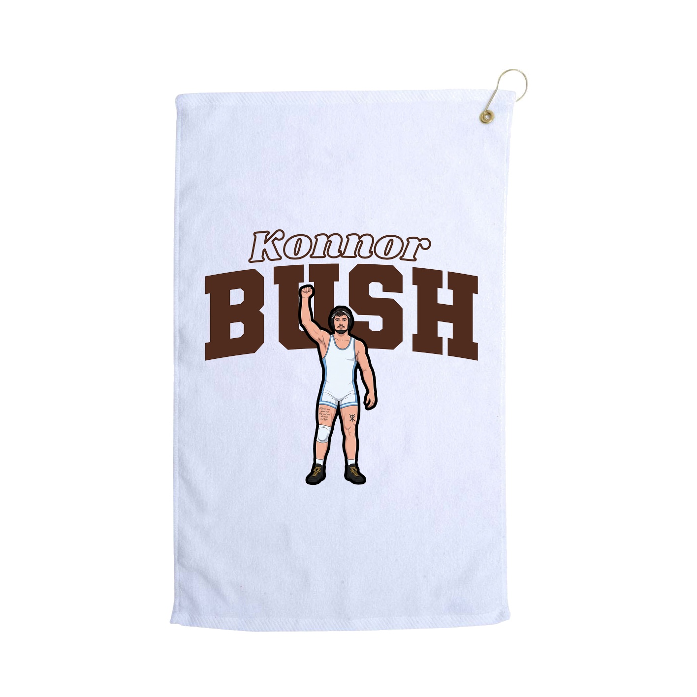 Golf Towel — Name Arch in White