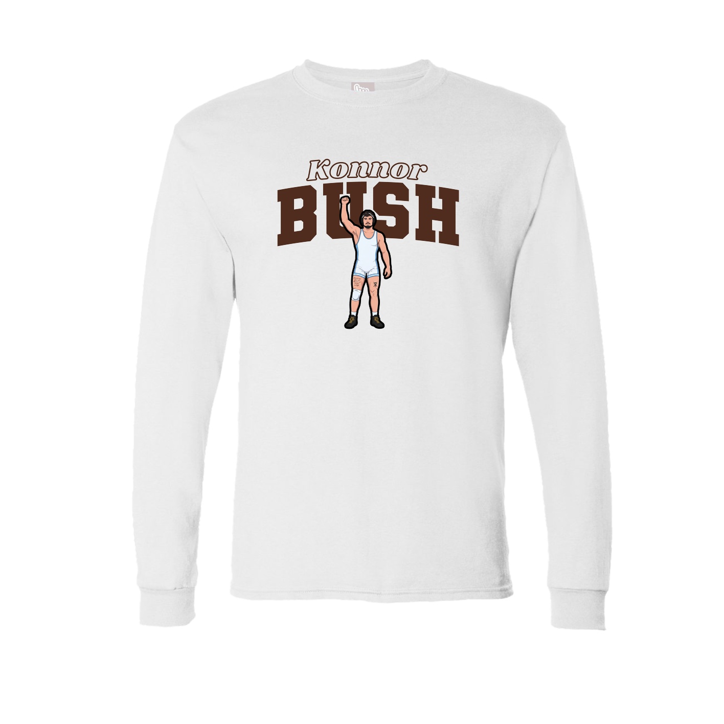 Long Sleeve Tee — Name Arch in White