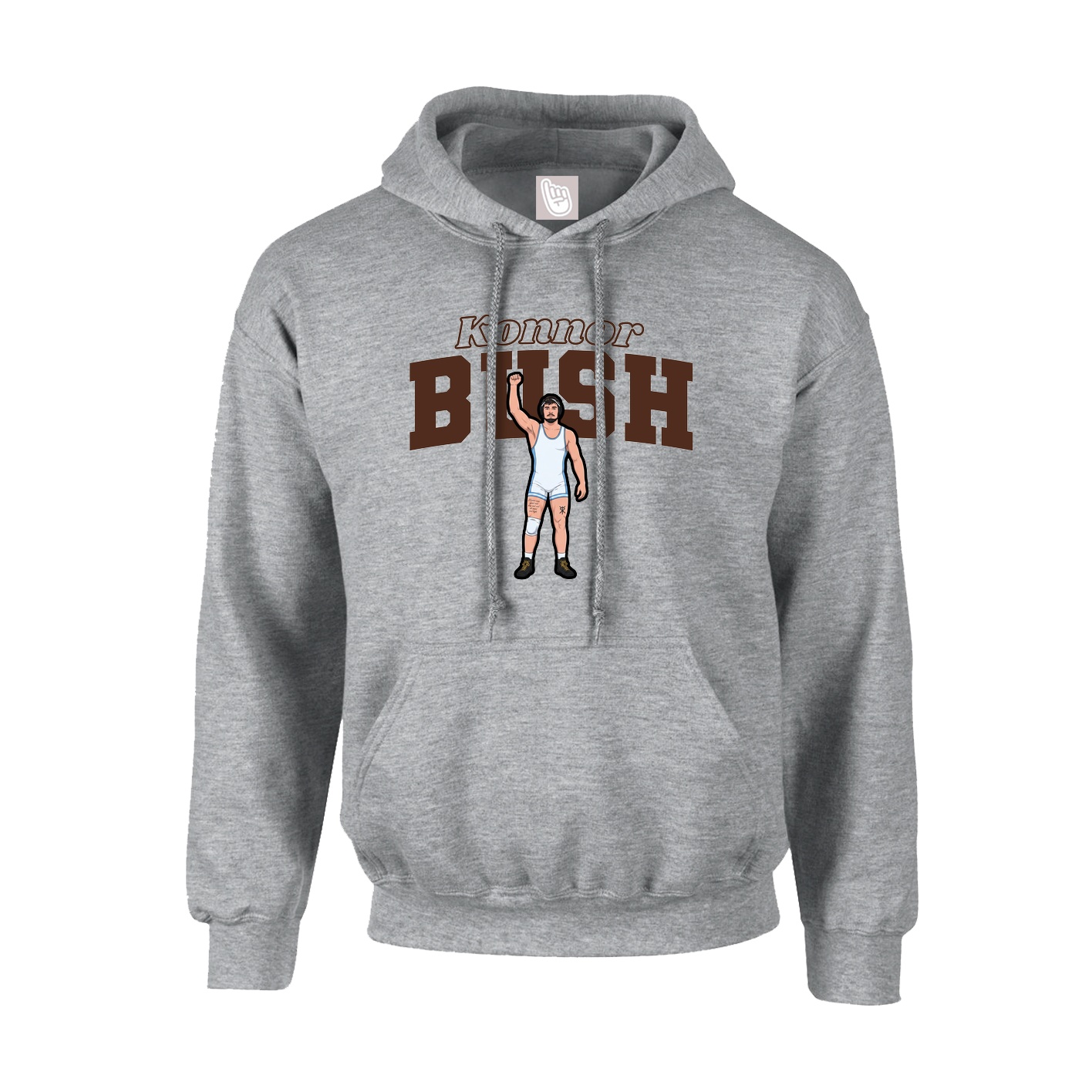 Hoodie — Name Arch in Grey
