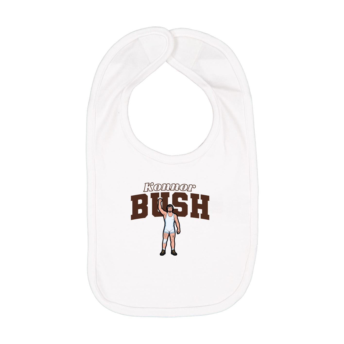 Infant Bib — Name Arch in White