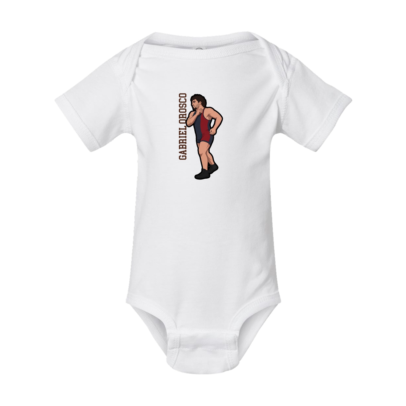 Baby Onesie — Name Vertical in White