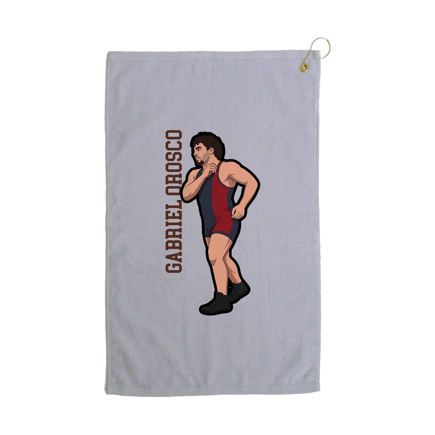 Golf Towel — Name Vertical in Grey