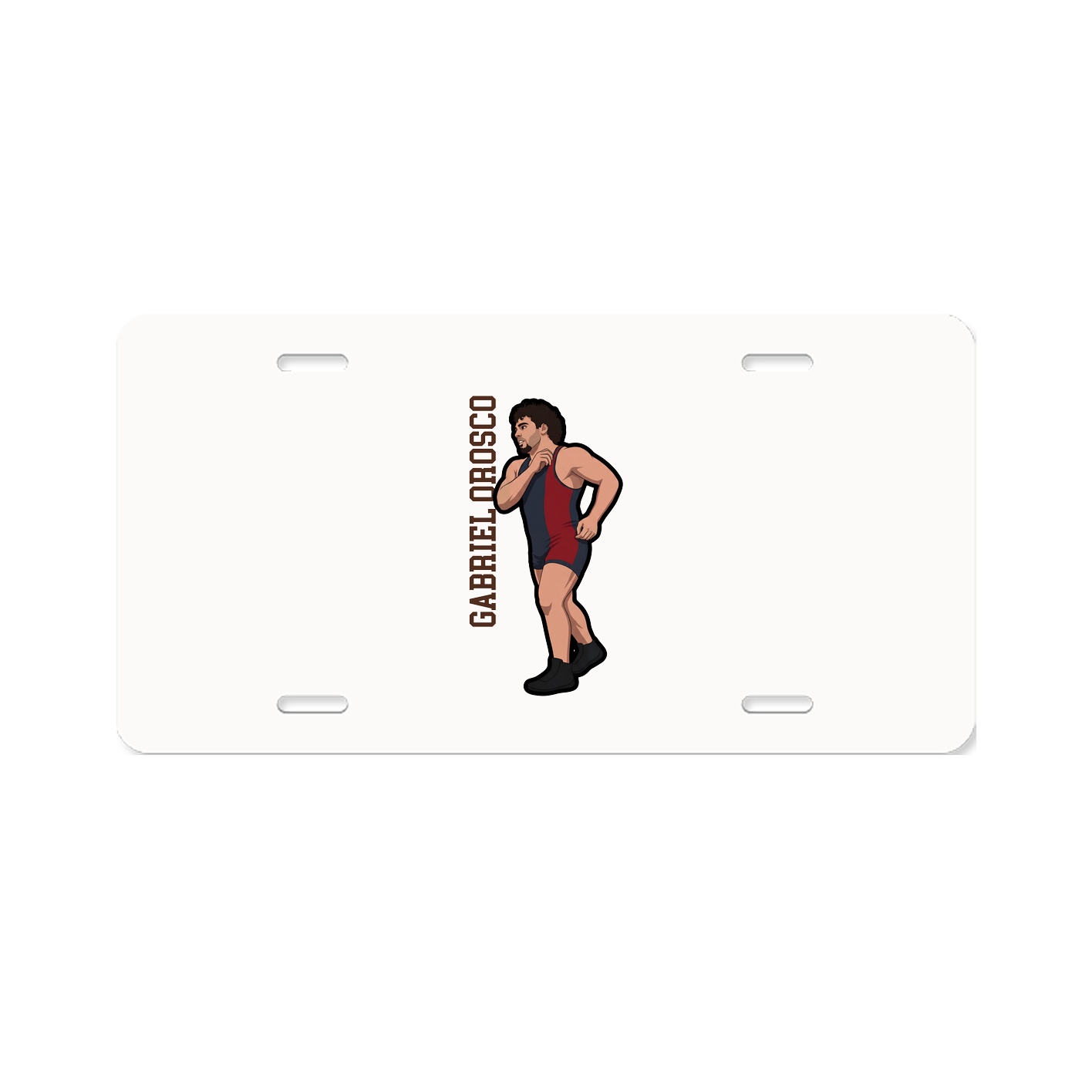 License Plate — Name Vertical in Classic