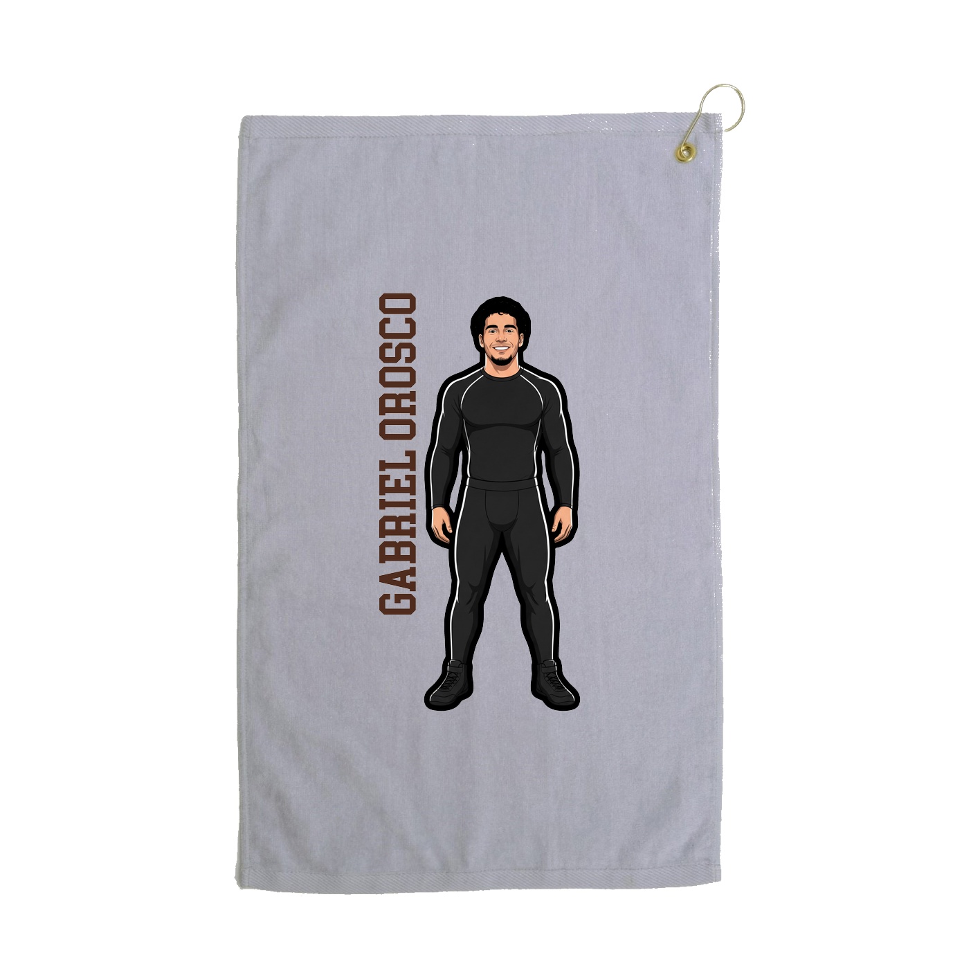 Golf Towel — Name Vertical in Grey