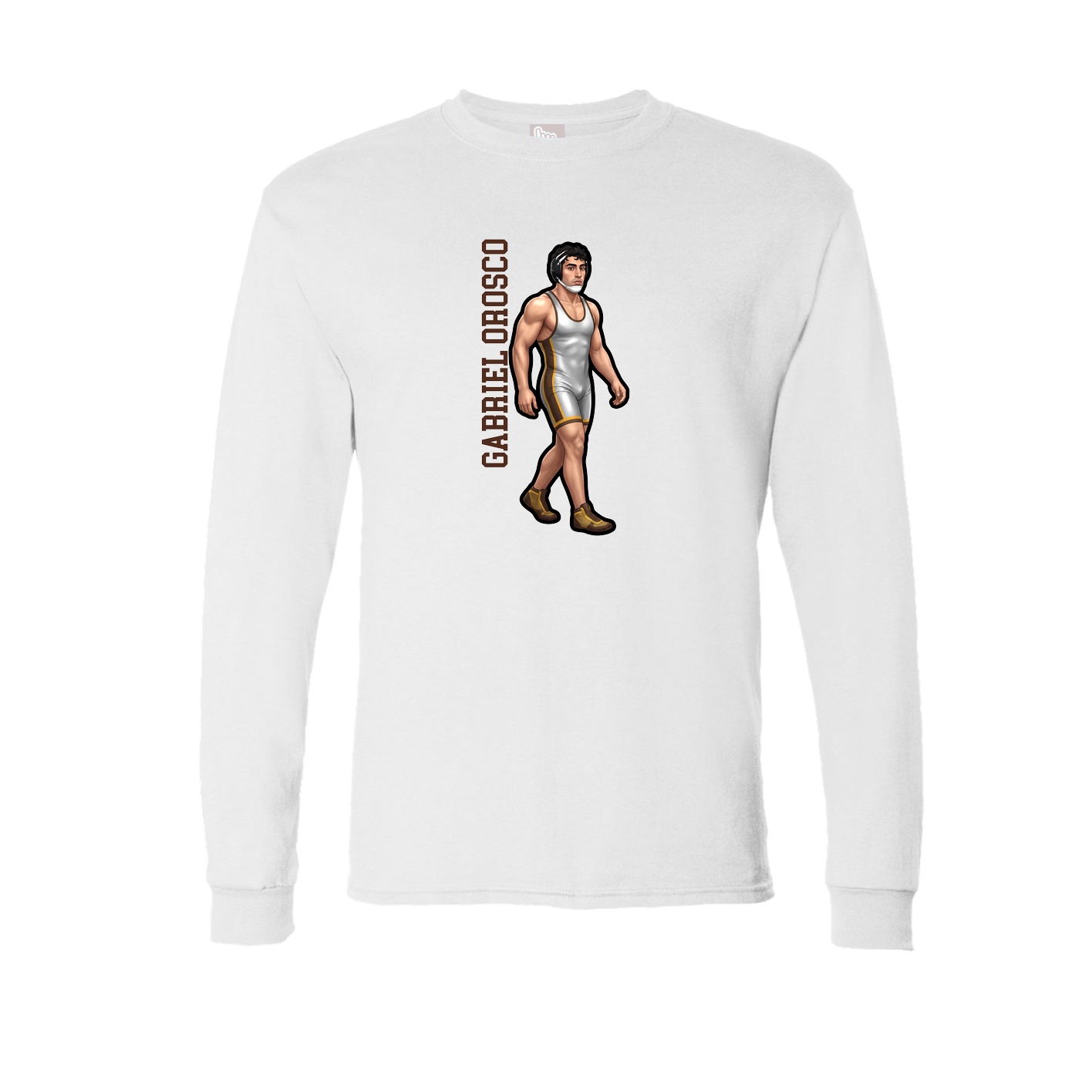 Long Sleeve Tee — Name Vertical in White