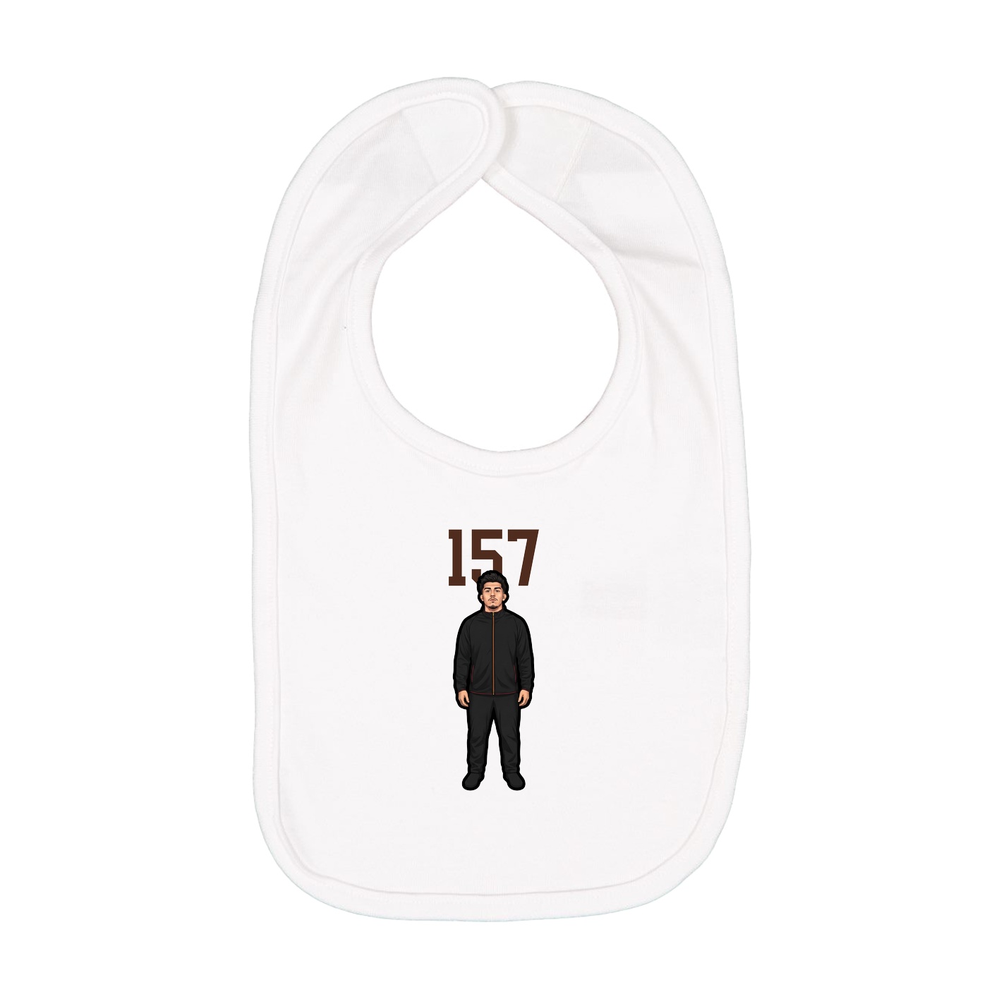 Infant Bib — Number Top in White