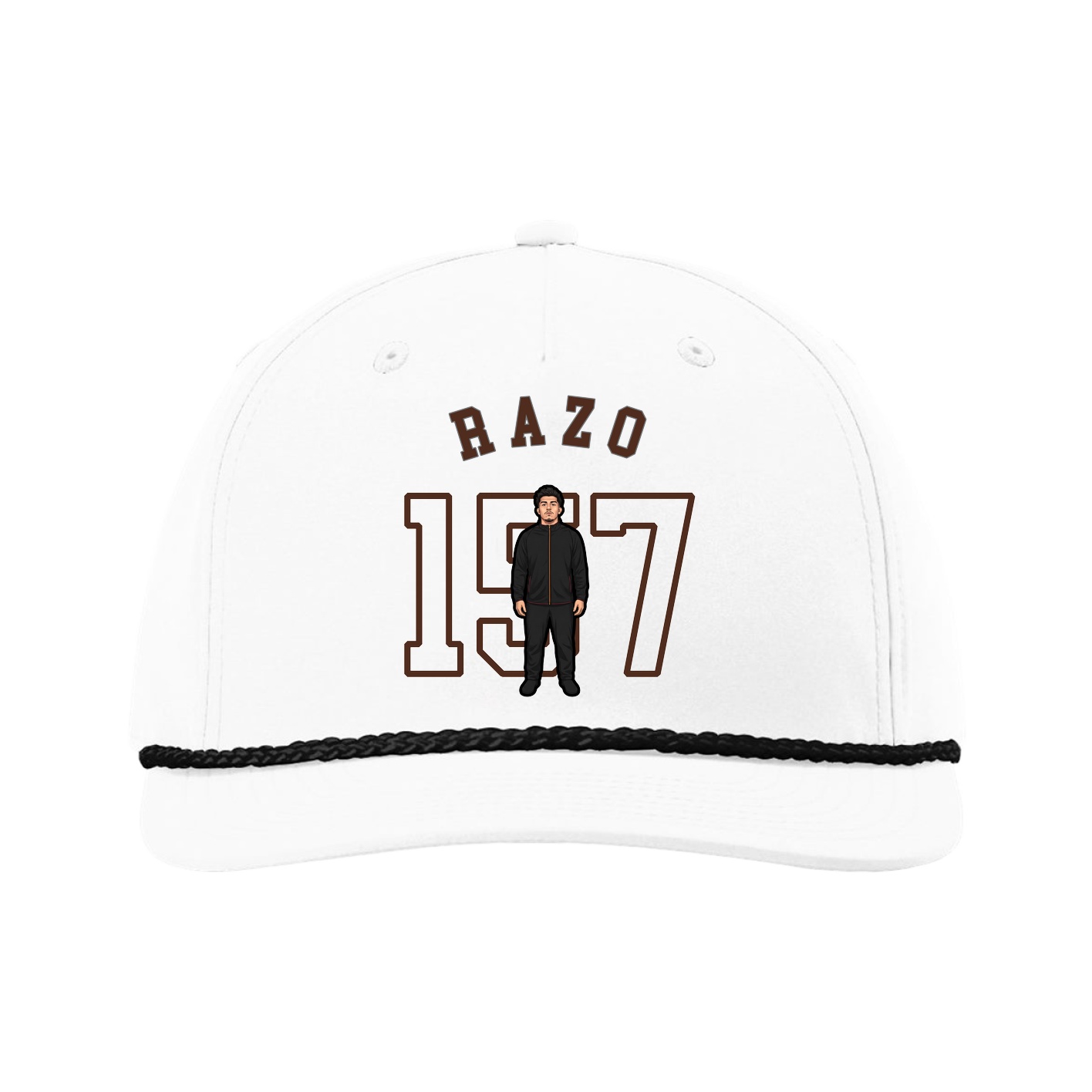 Five-Panel Classic Rope Cap — Shirsey Arch in White