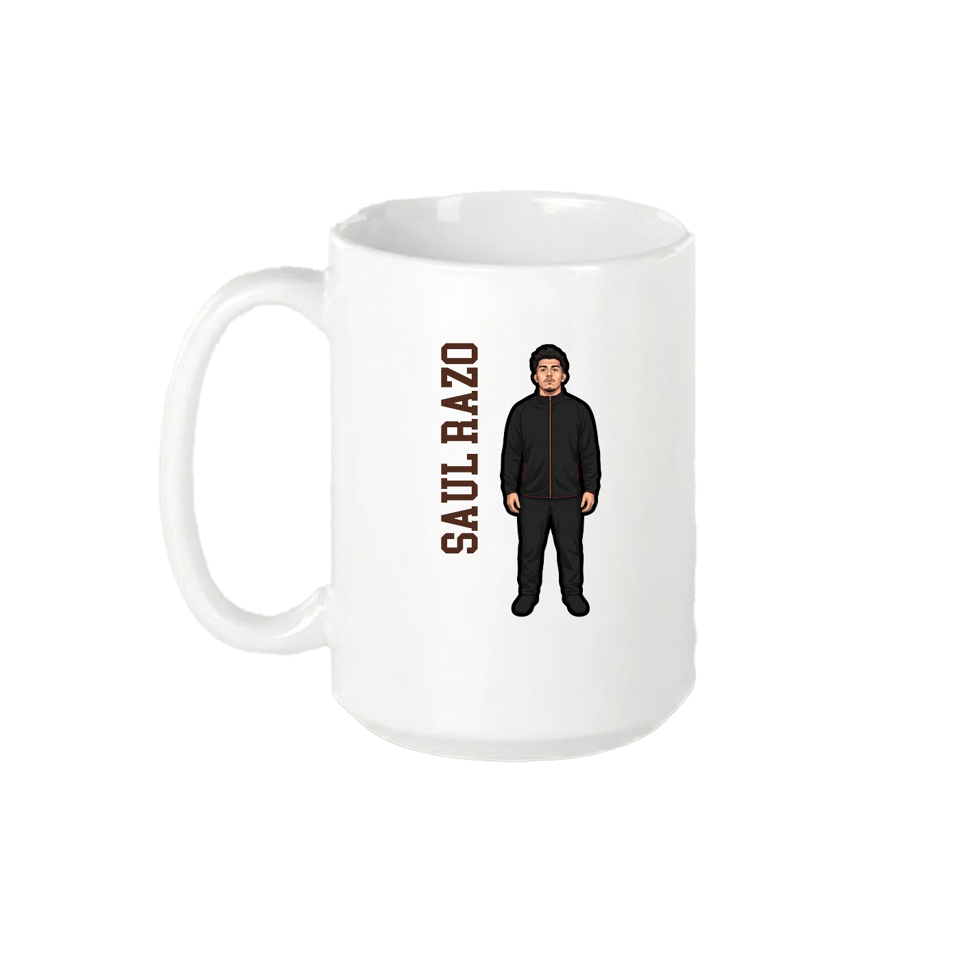 15oz Coffee Mug — Name Vertical in White