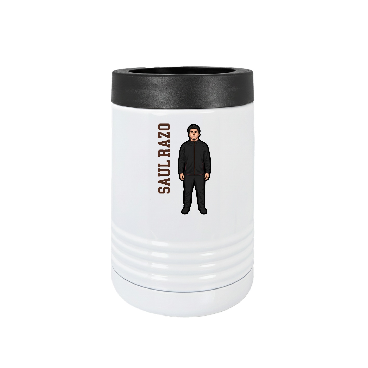 Beverage Holder — Name Vertical in White