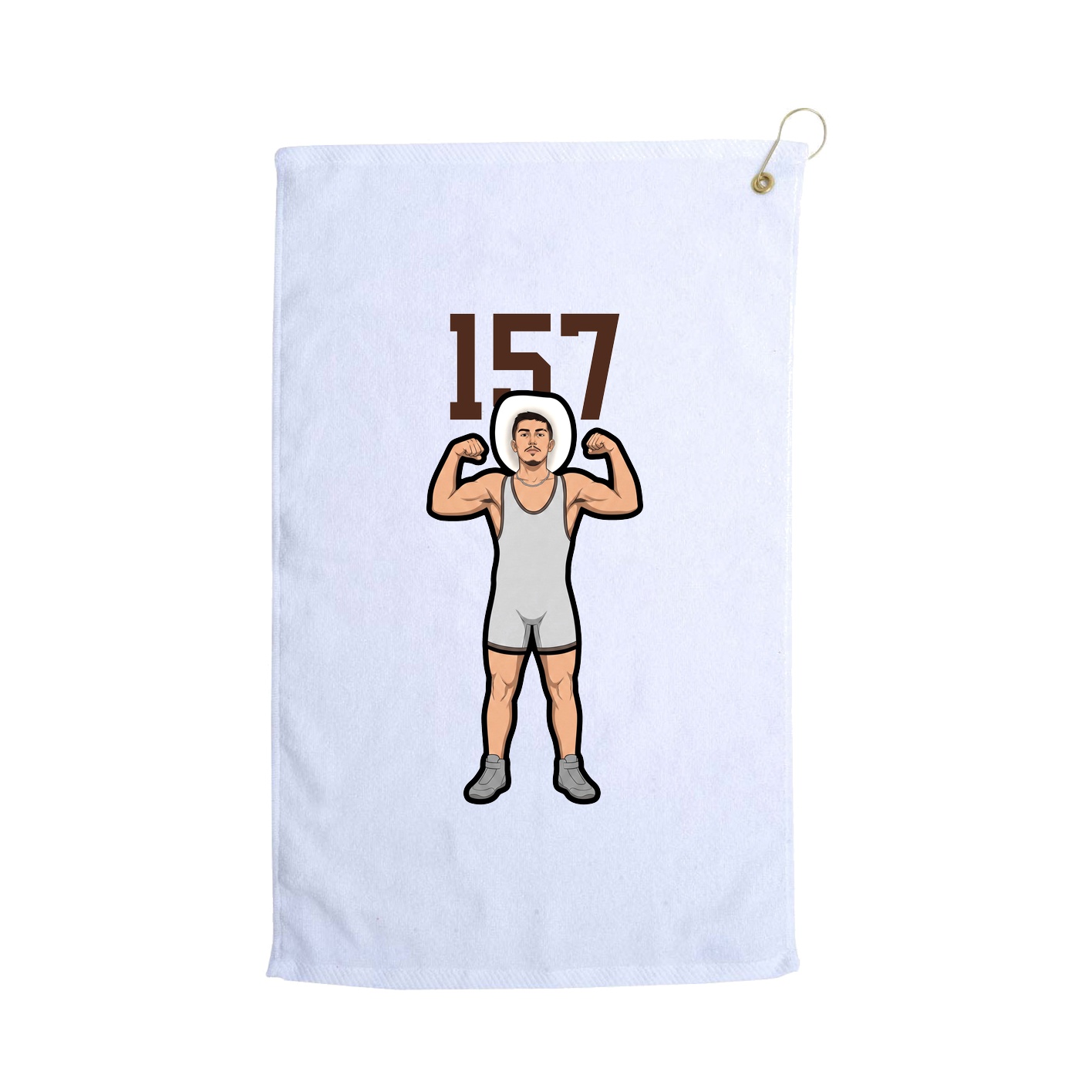 Golf Towel — Number Top in White