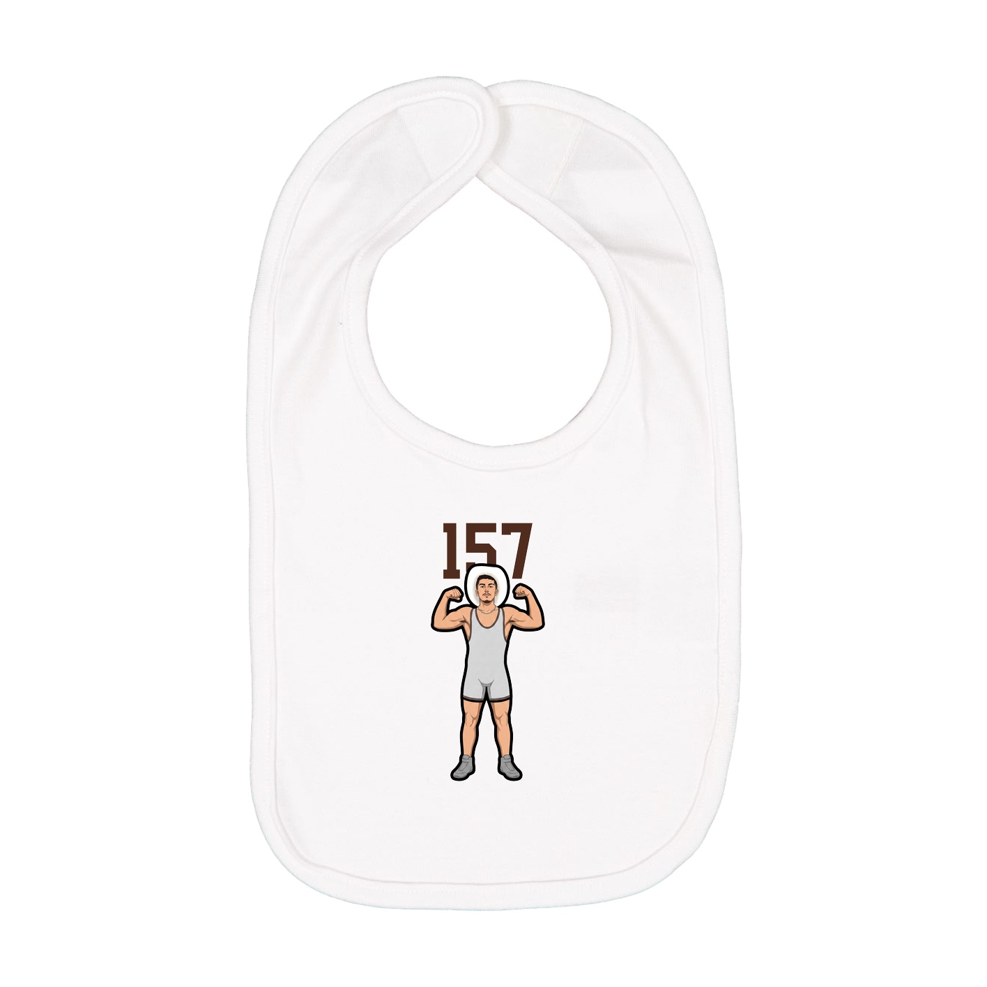 Infant Bib — Number Top in White