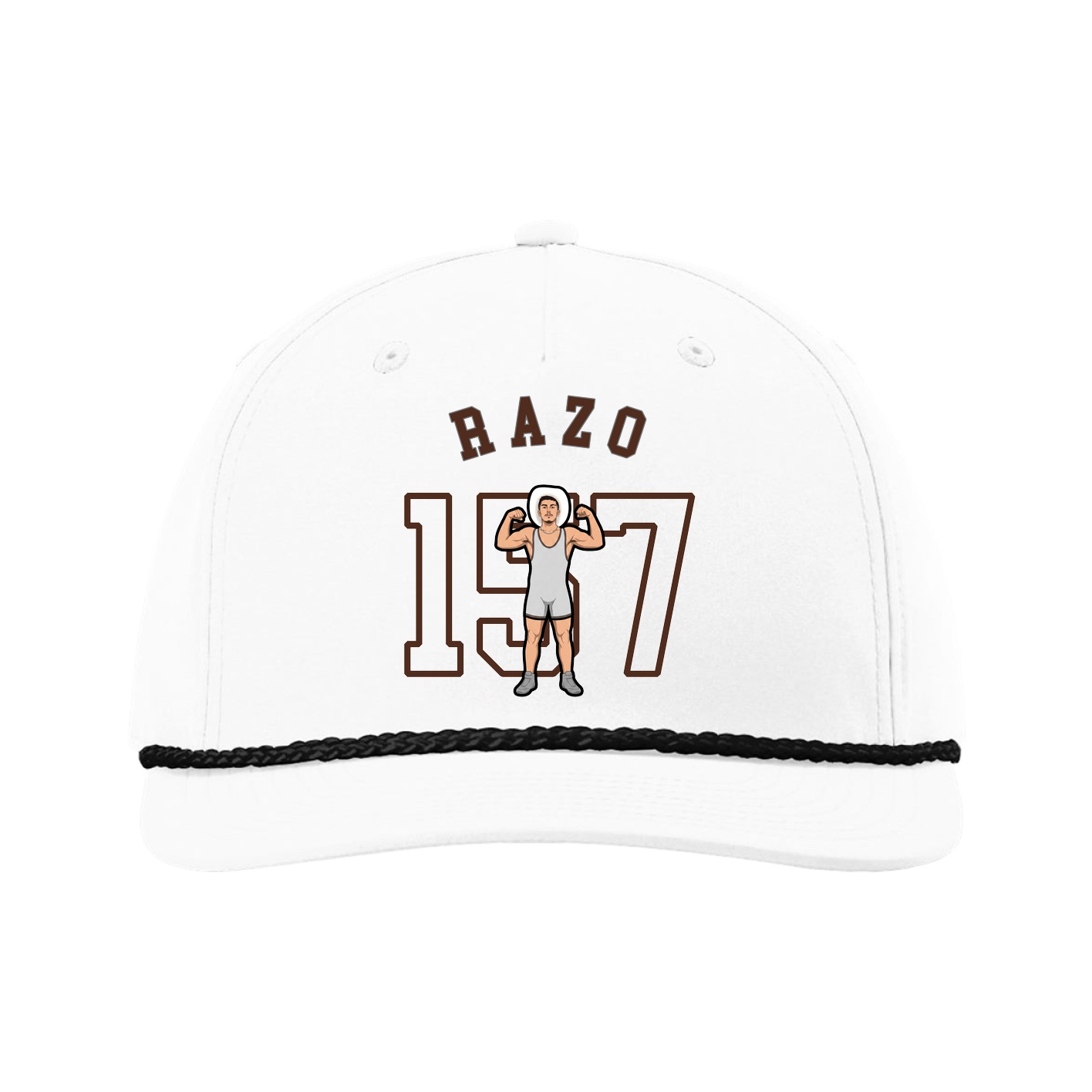 Five-Panel Classic Rope Cap — Shirsey Arch in White