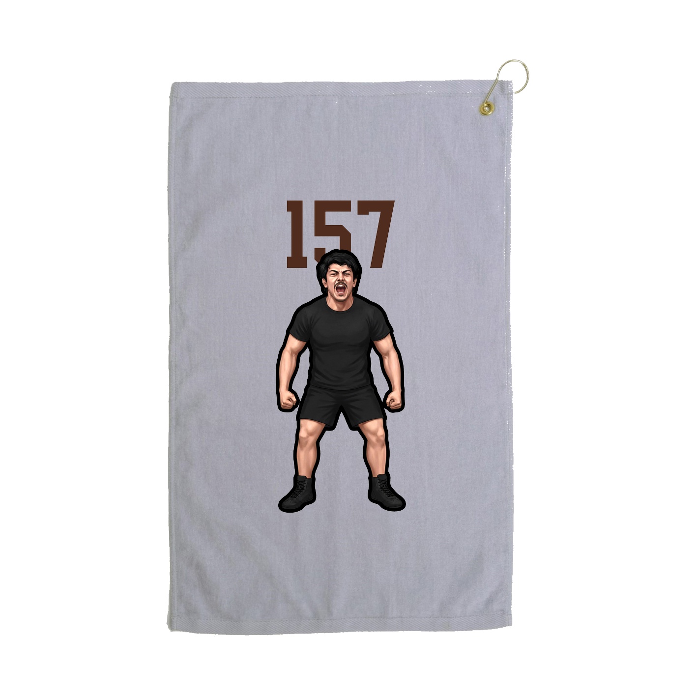 Golf Towel — Number Top in Grey