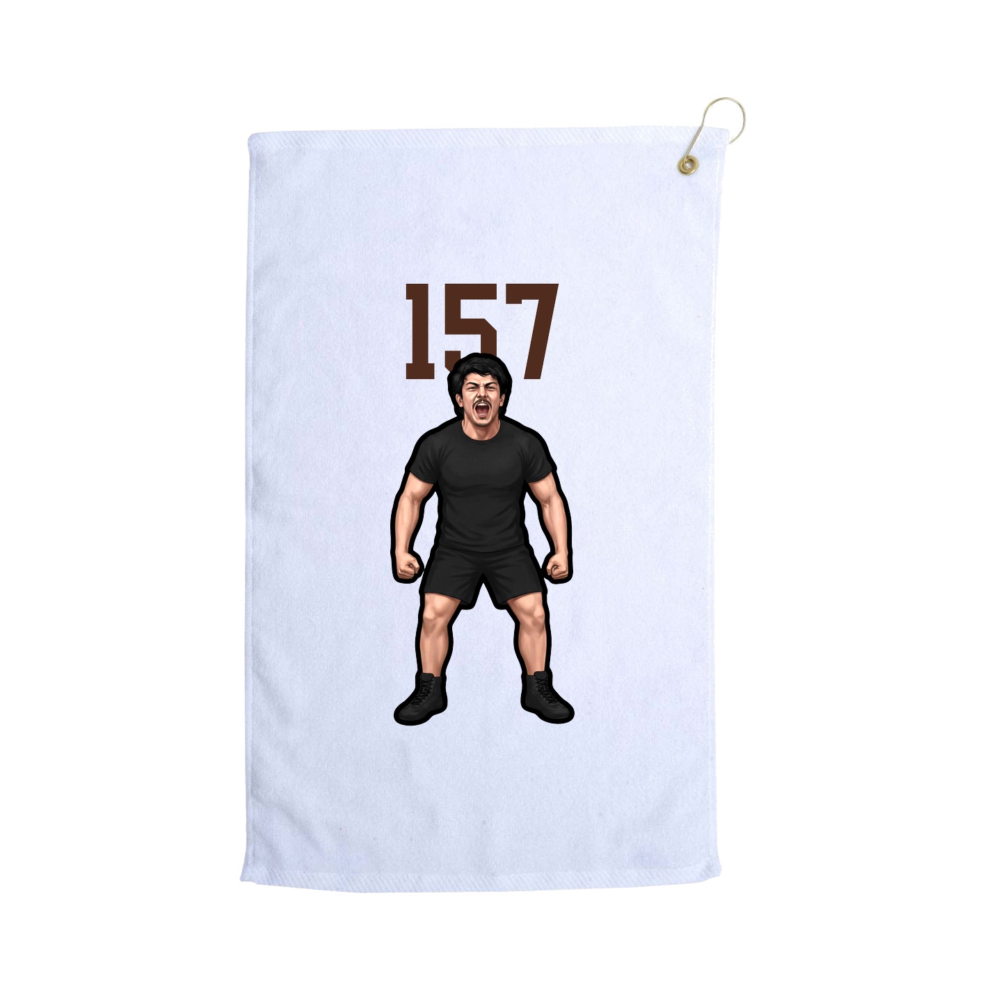 Golf Towel — Number Top in White