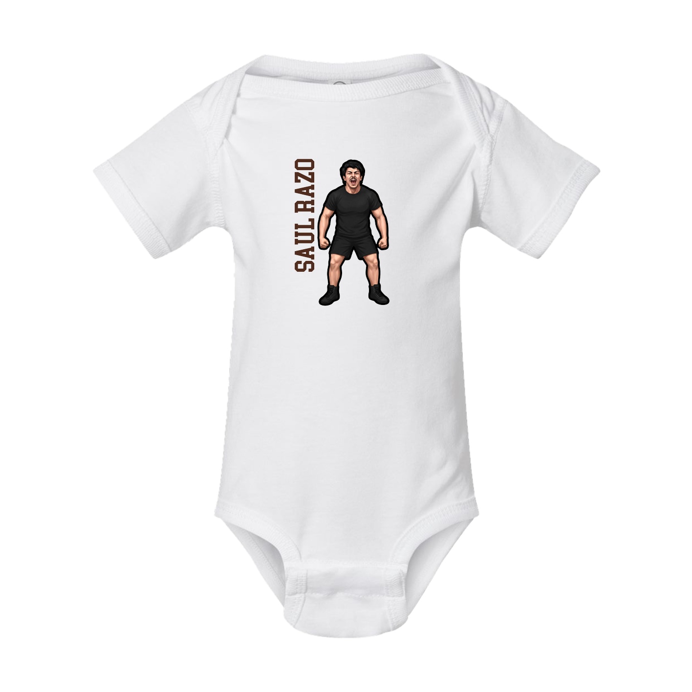 Baby Onesie — Name Vertical in White