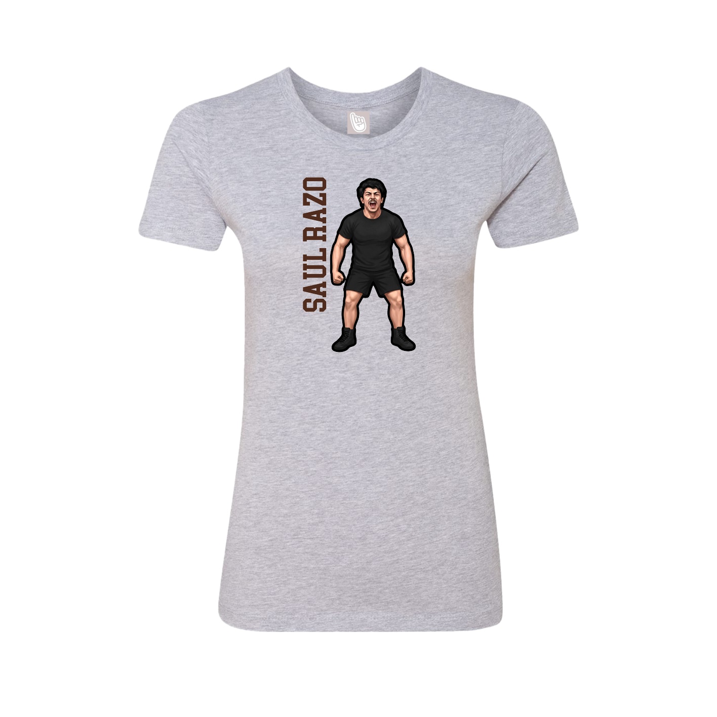 Womens Tee — Name Vertical in Grey