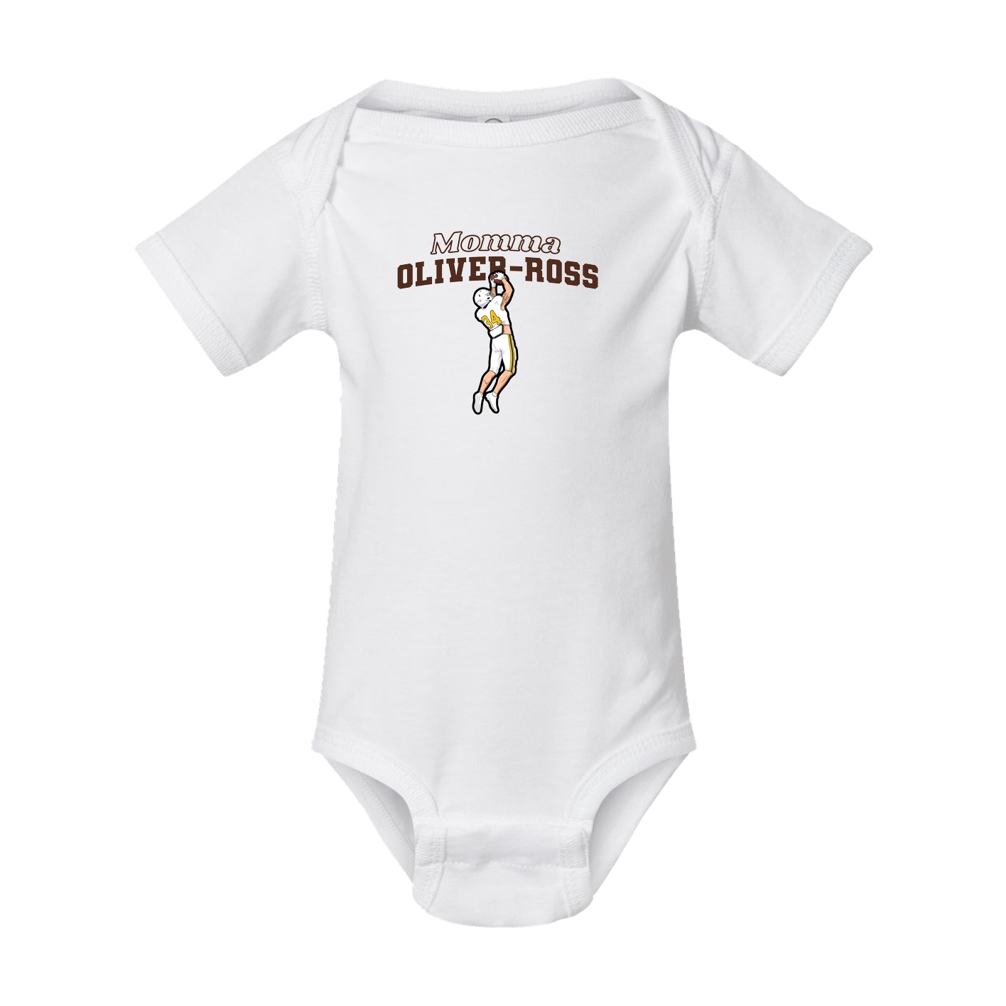 Baby Onesie — Mothers Day Block in White