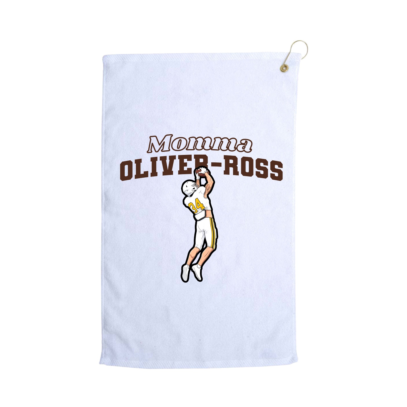Golf Towel — Mothers Day Block in White